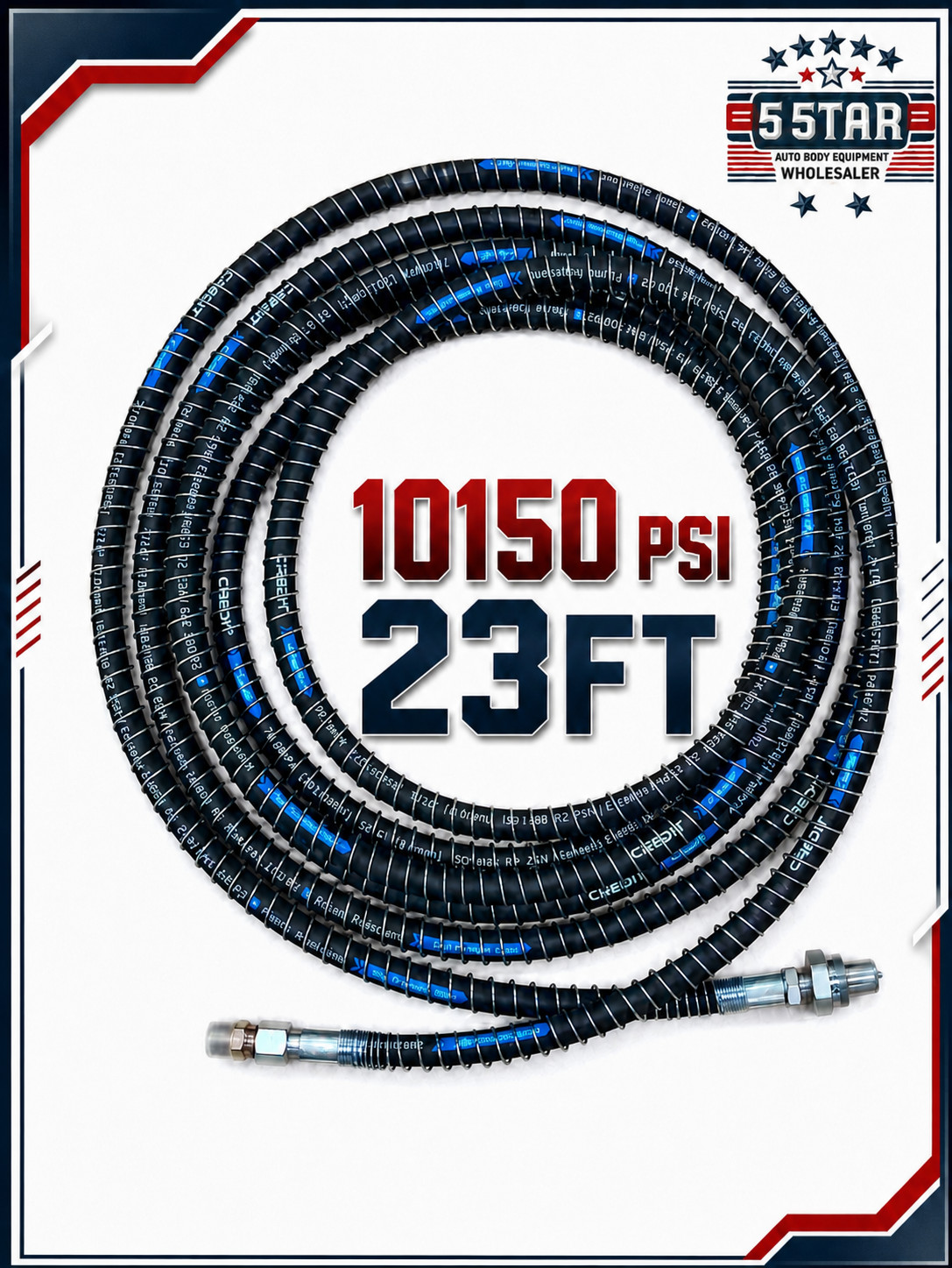 Air Hydraulic hoes 10150 PSI Auto Body Frame machine foot pump 23 FEET
