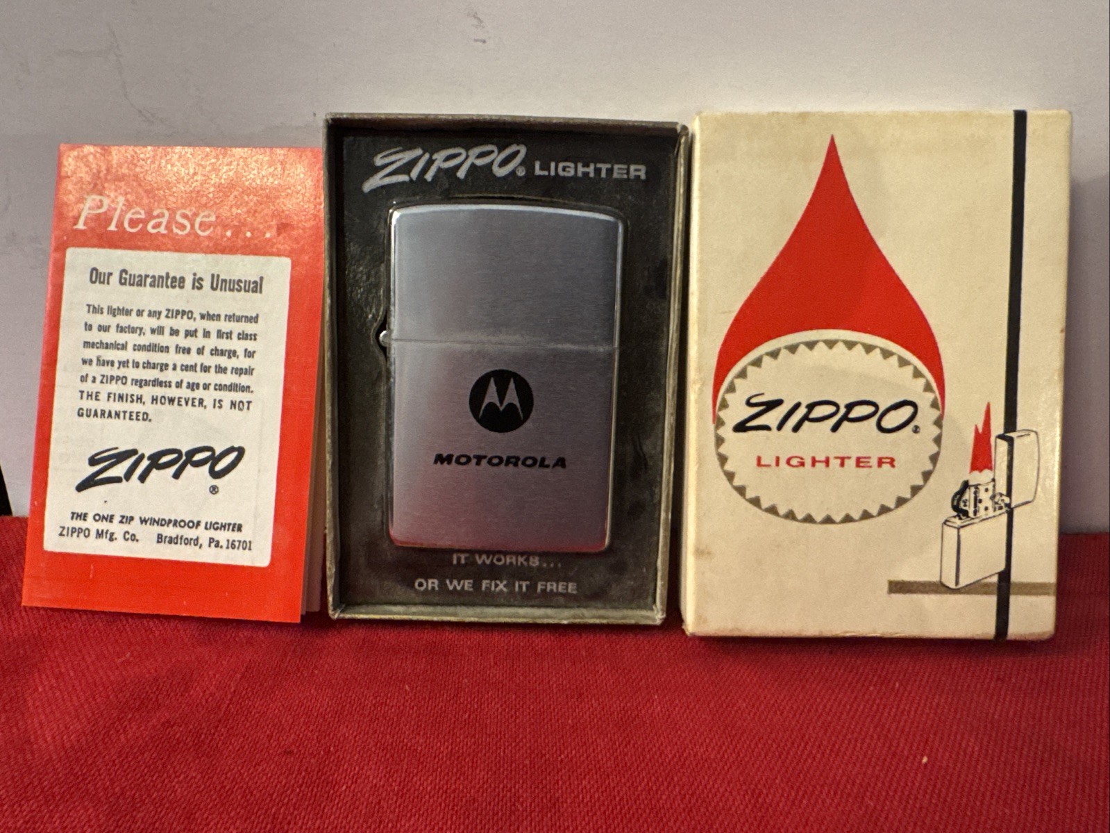 Vintage Motorola Zippo Lighter NIB - c. 1960s-70s