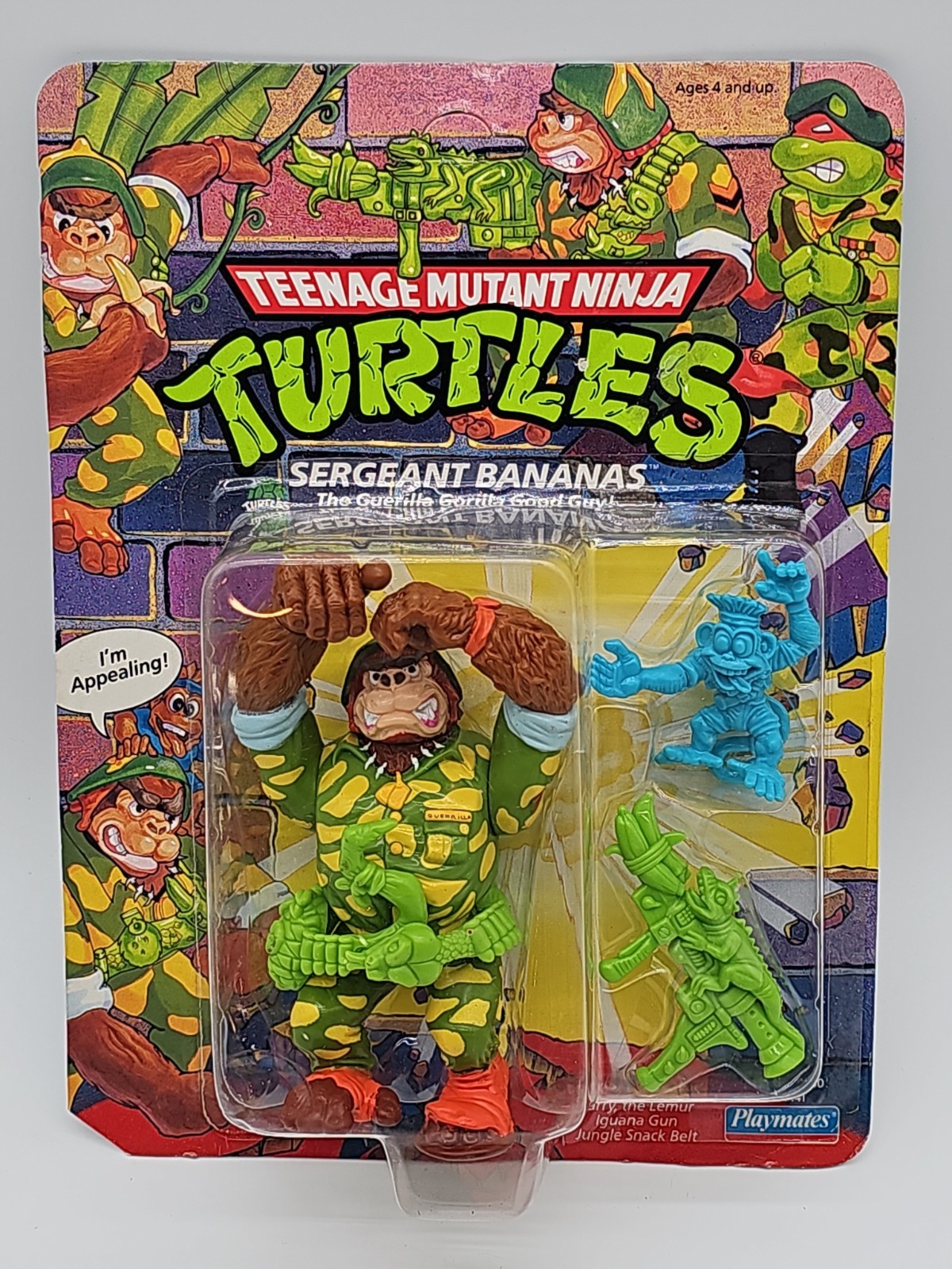 1991 Playmates TMNT Teenage Mutant Ninja Turtles Sergeant Bananas NEW UNPUNCHED 