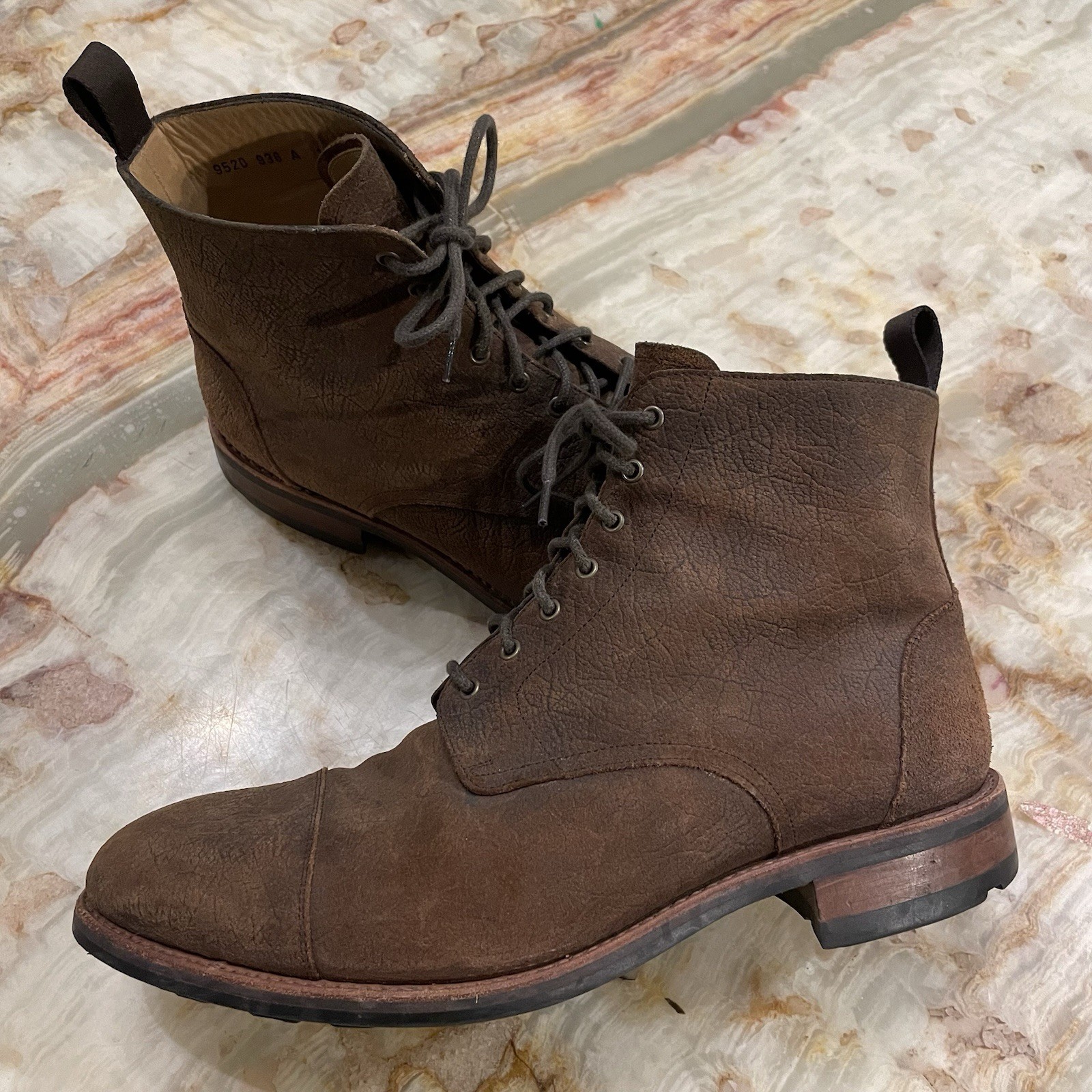 Mens Taft Dragon 2.0 Rust Brown Waxed Textured Leather Cap Toe Boots Sz: 11 $350