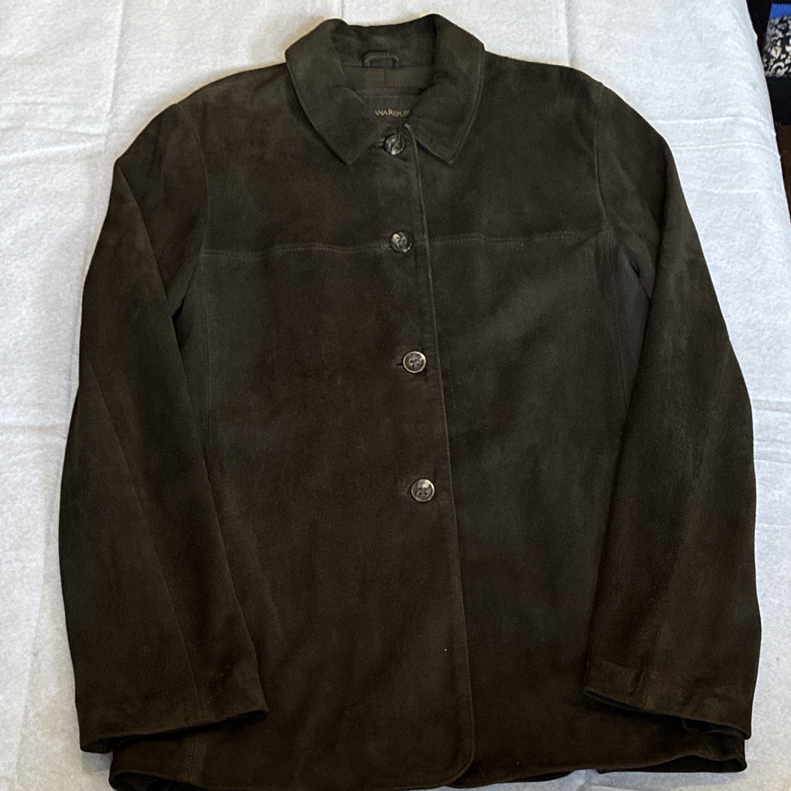 Vintage Banana Republic Heavy Suede Leather Button Jacket Blazer Coat Men\'s M