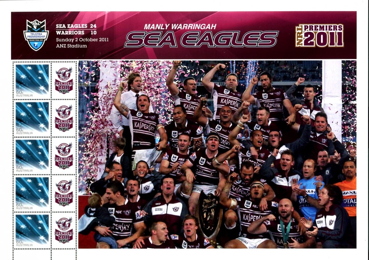 AUSTRALIA - 2011 \'NRL PREMIERS - MANLY SEA EAGLES\' Sheetlet MNH [F3162]