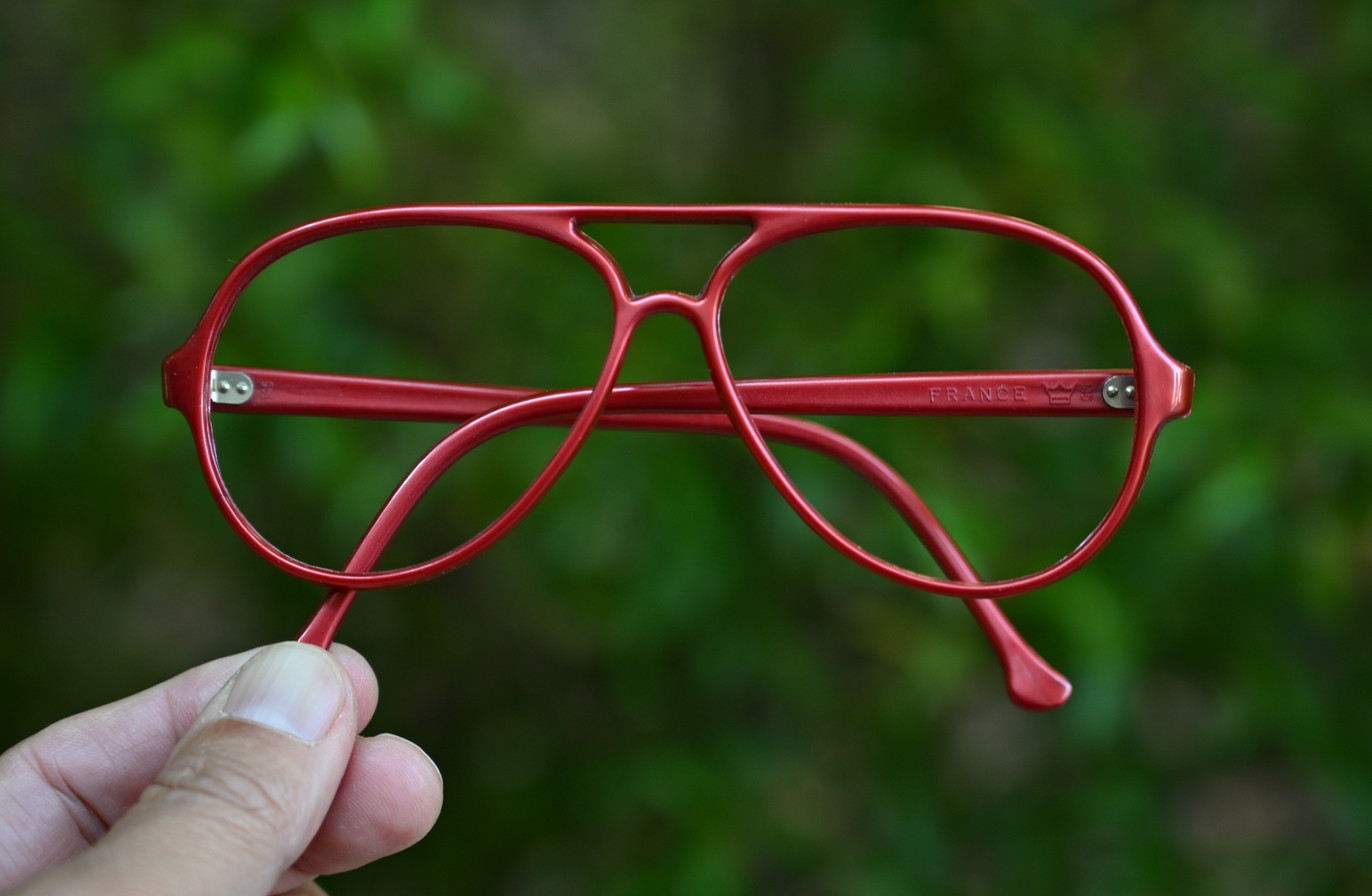 vintage Bolle DG Nylon RX Aviator Glasses Frame Burgundy  Nylon Frame