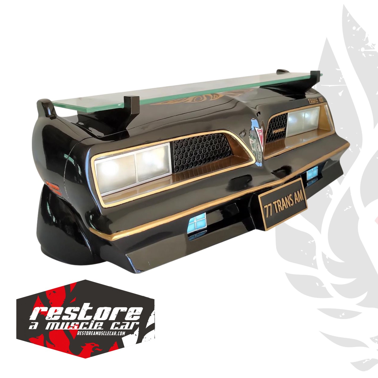 1977 Pontiac Trans Am Bandit 18-inch Light Up Mancave Wall Display Shelf 1977 Pontiac Trans Am Bandit 18-inch Light Up Mancave Wall Display Shelf