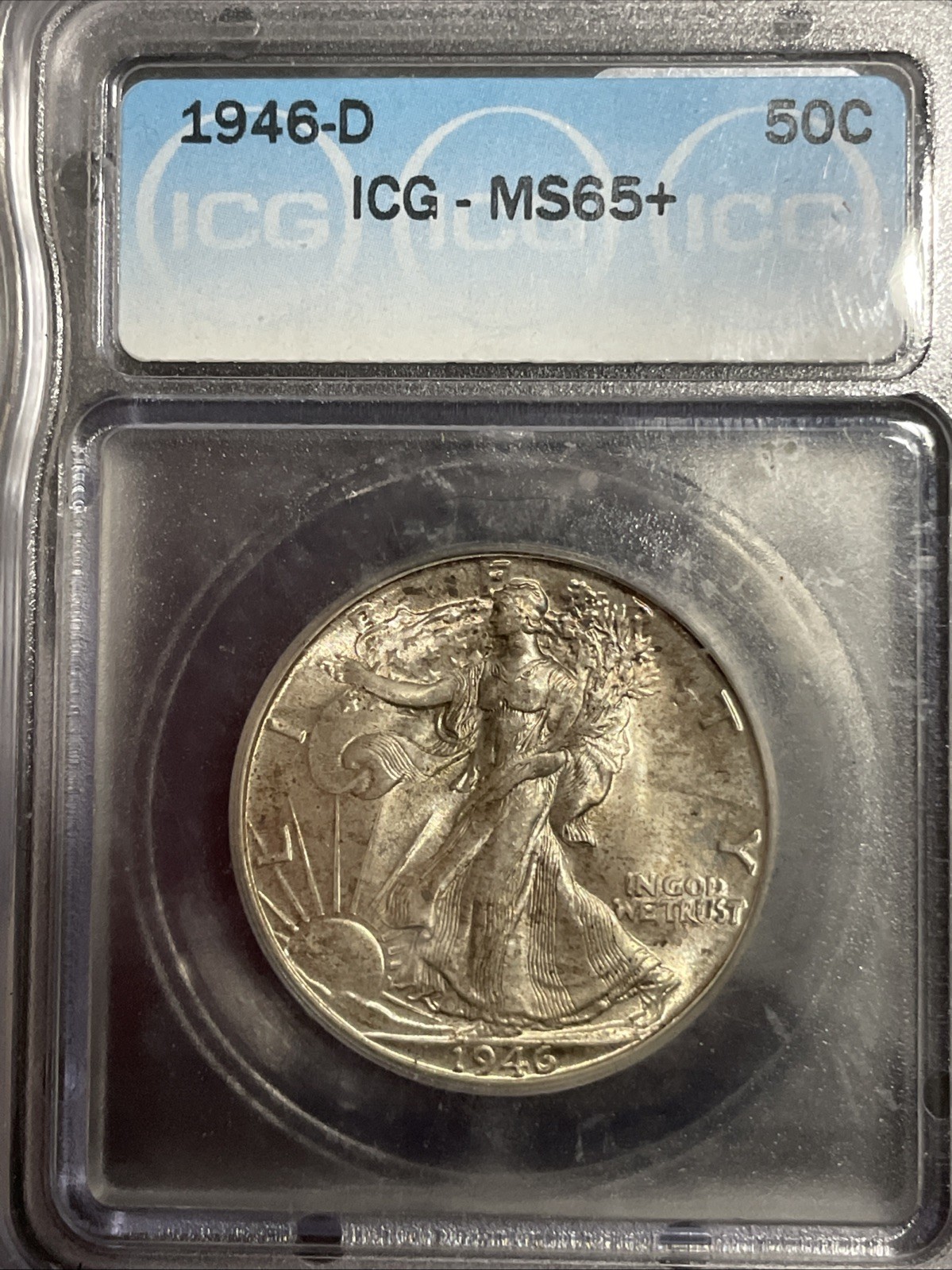 1946-D+ Walking Liberty Half Dollar ICG