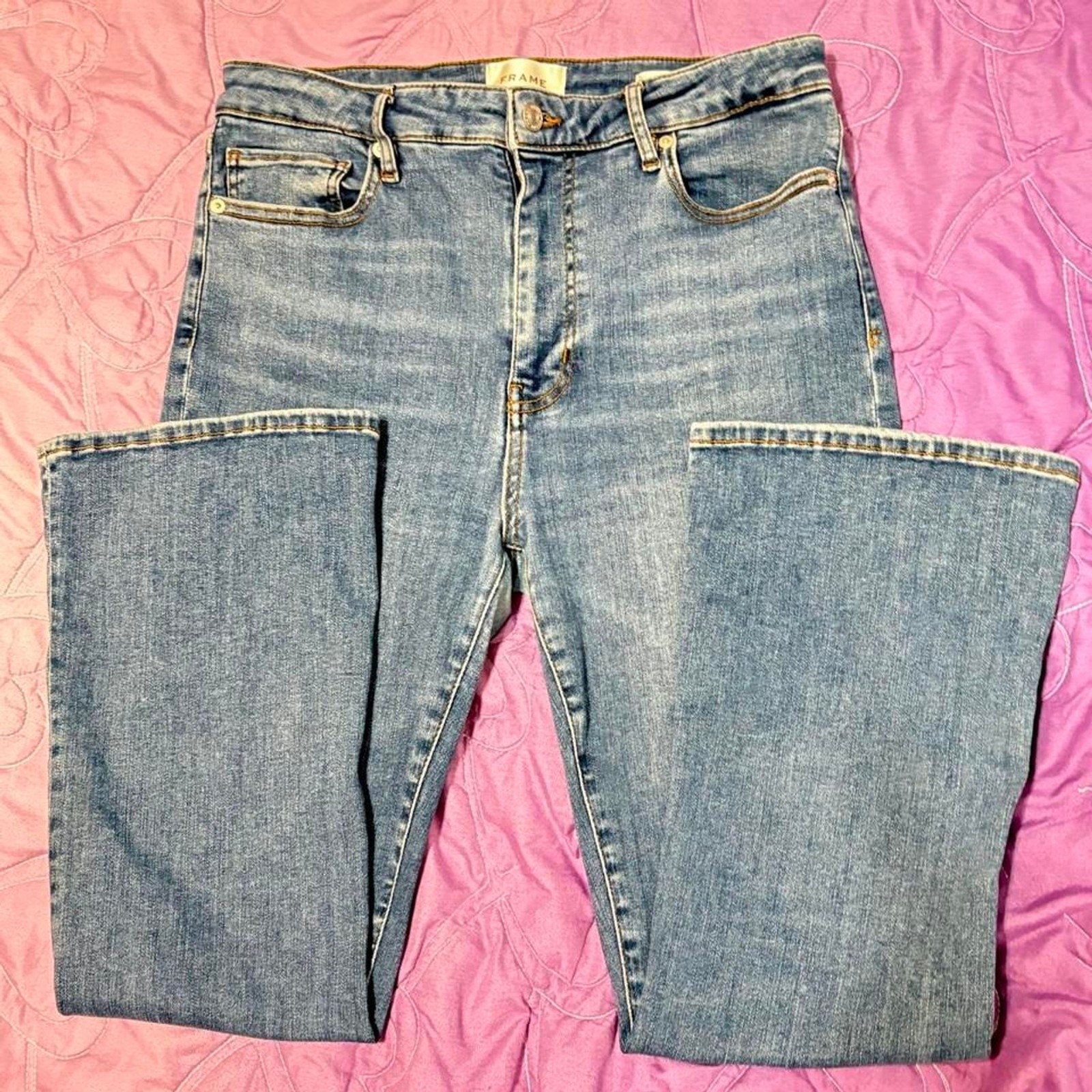 Frame Women\'s Blue and Navy Jeans