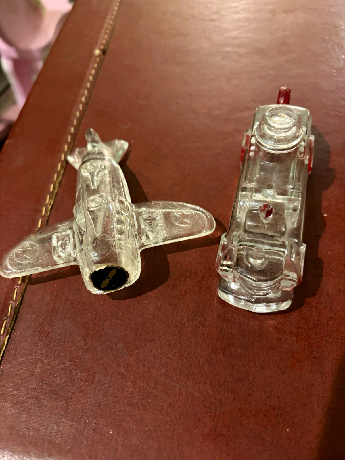 vintage J.H. Millstein Co. “Army Bomber 15-P-7” glass candy container +2 vintage J.H. Millstein Co. “Army Bomber 15-P-7” glass candy container +2