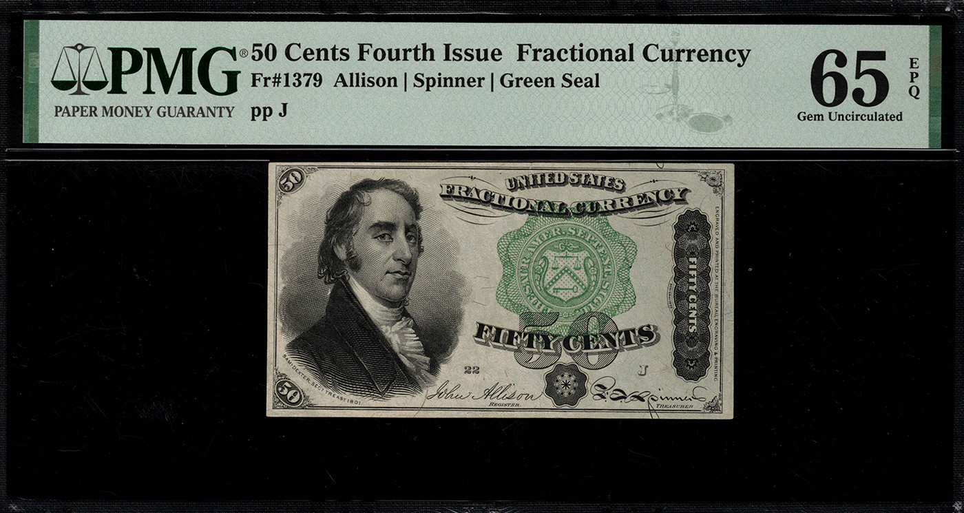 Fr-1379 $0.50 Fourth Issue Fractional Currency - 50 Cents - PMG 65 EPQ