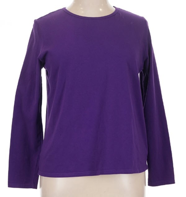 Erika Women\'s Purple 3/4 Sleeve Crewneck T-Shirt Cotton Blend EUC Size XL