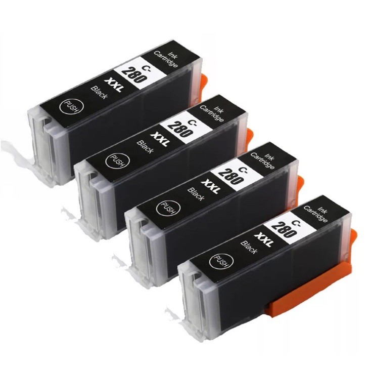 4PK BLACK PGI-280 XXL Ink Cartridges replacement for Canon TS6120 TS6320 TS6220