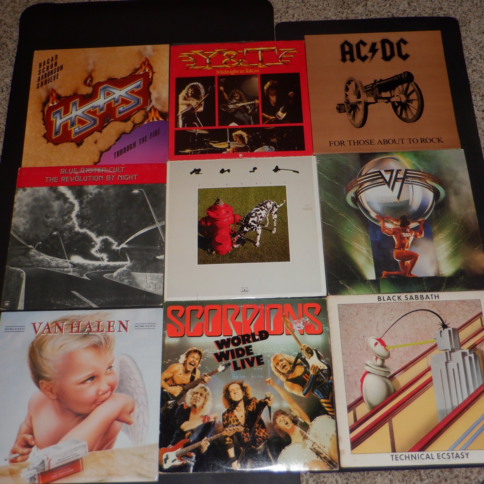HARD ROCK vinyl LOT x10 SCORPIONS SABBATH AC/DC VAN HALEN Y&T BOC RUSH HSAS VG+