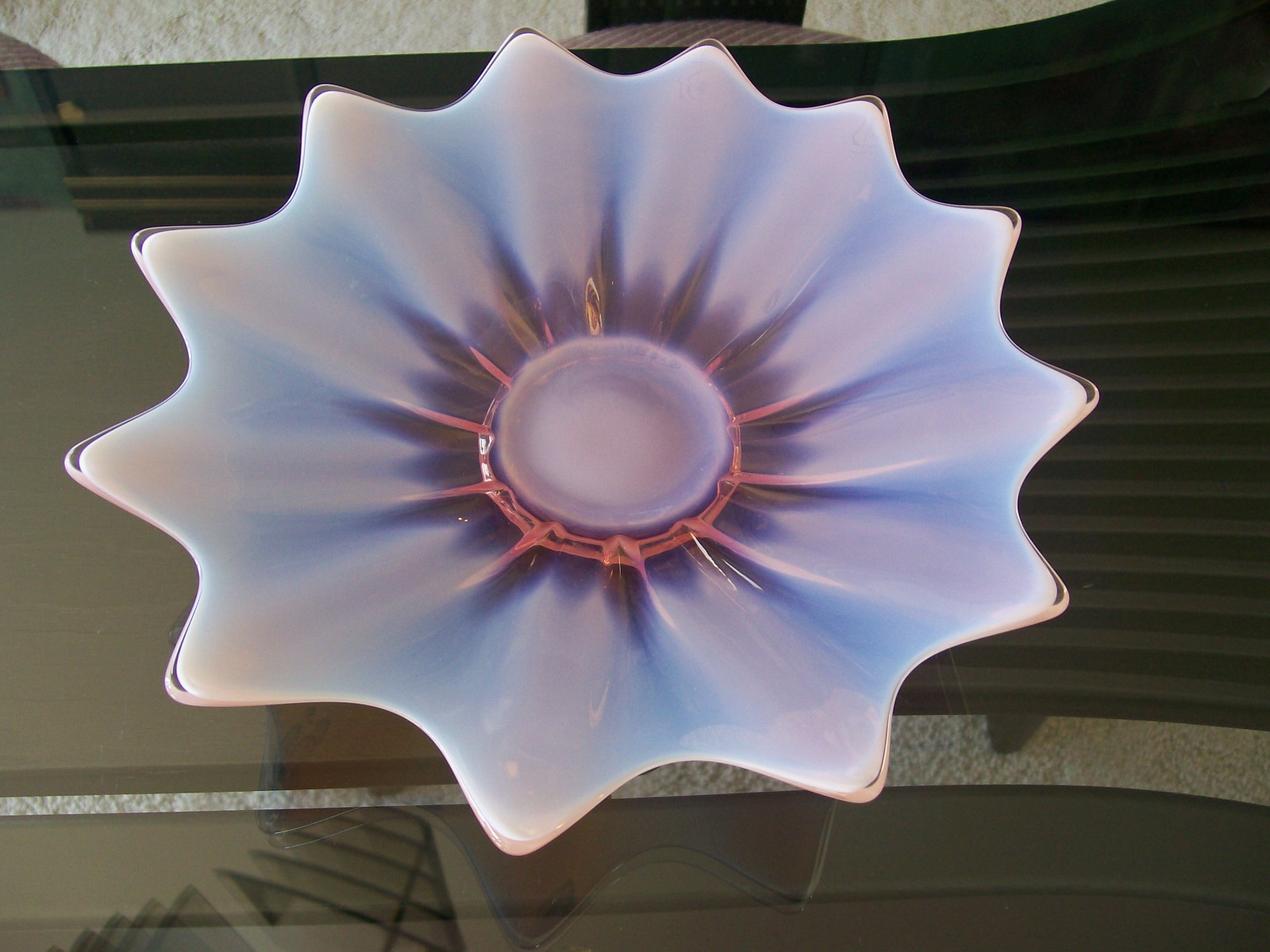 FOSTORIA HEIRLOOM PINK OPALESCENT FLOWER FLOAT #2183/415 FOSTORIA HEIRLOOM PINK OPALESCENT FLOWER FLOAT #2183/415