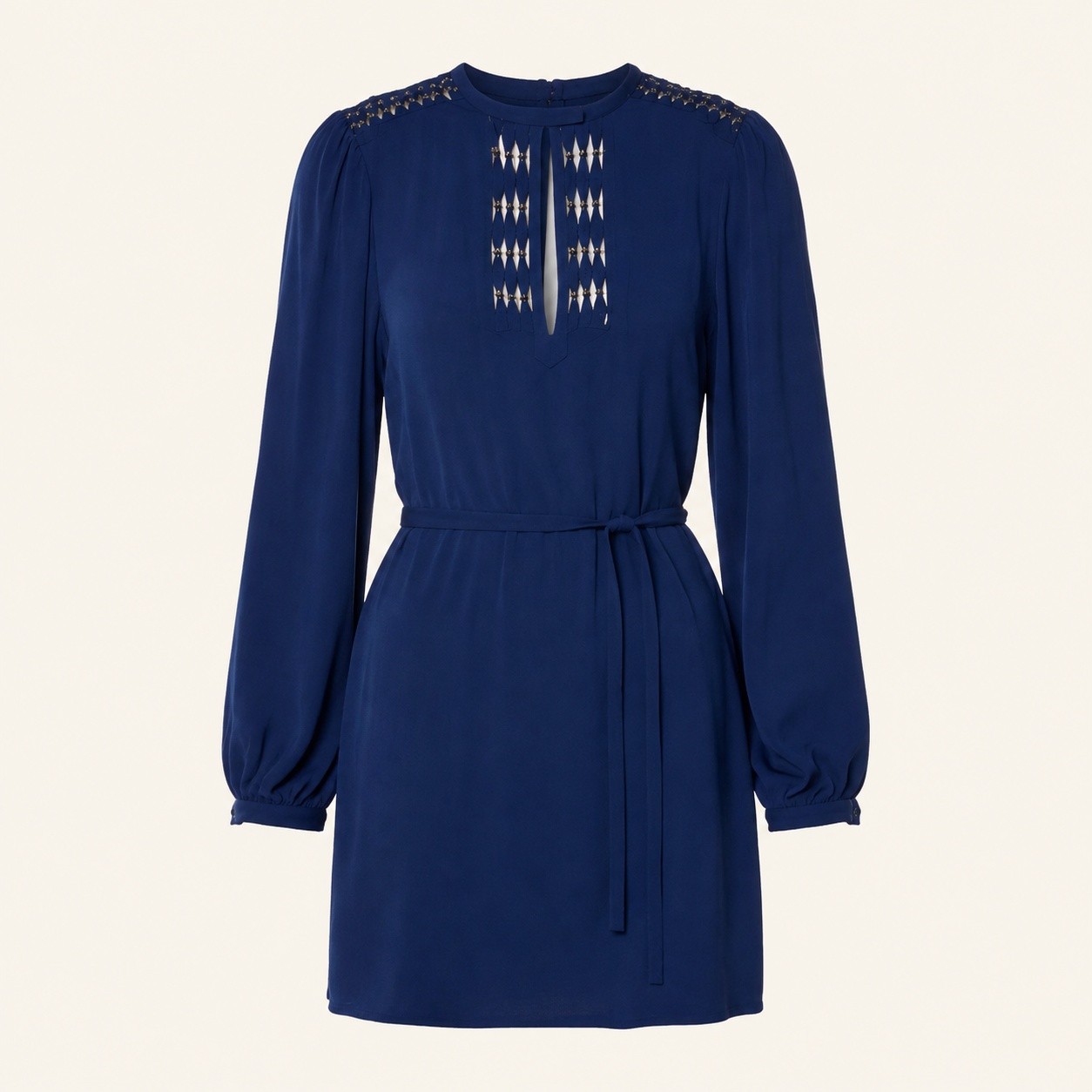 Diane von Furstenberg Embellished Blue Mini Dress | Size 4