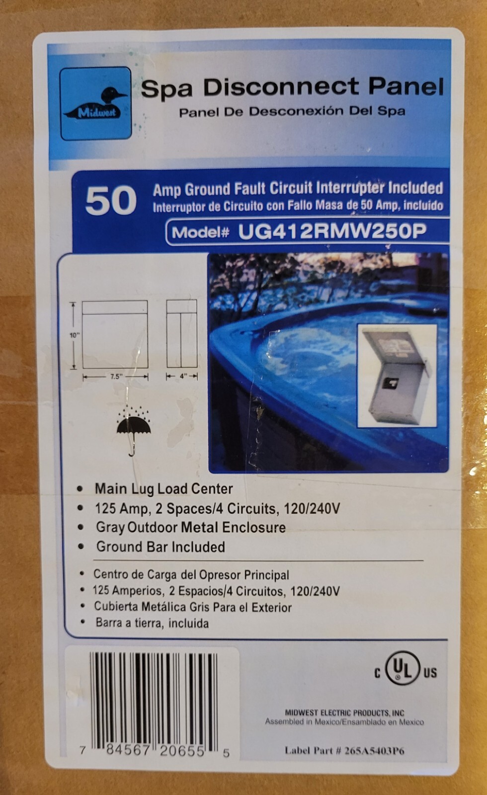 GE thql2150gft Midwest Electric UG412RMW250 50 Amp 240-Volt Spa Panel 120/240V GE thql2150gft Midwest Electric UG412RMW250 50 Amp 240-Volt Spa Panel 120/240V