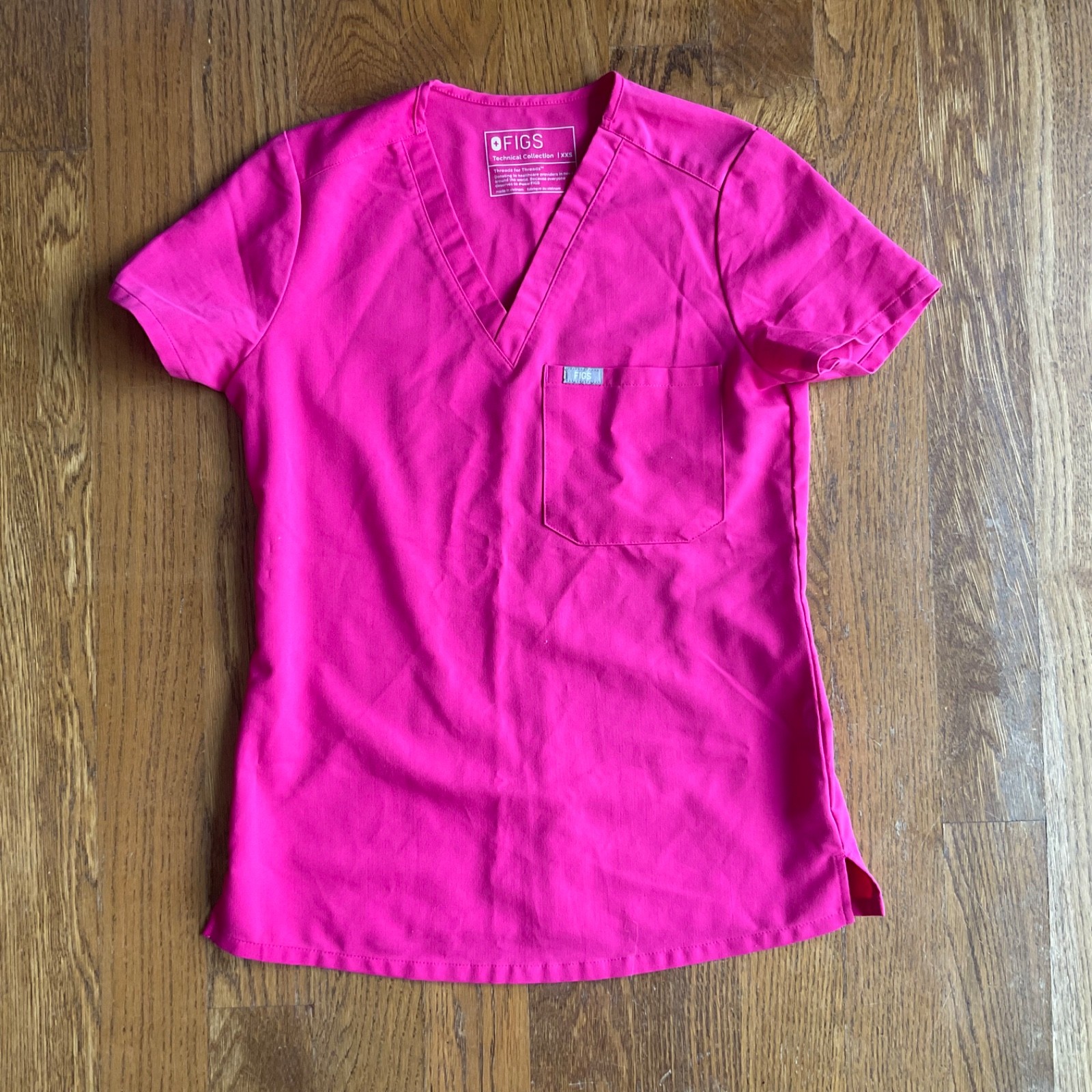FIGS Pink Solid Medical Scrub Top XXS FIGS Pink Solid Medical Scrub Top XXS