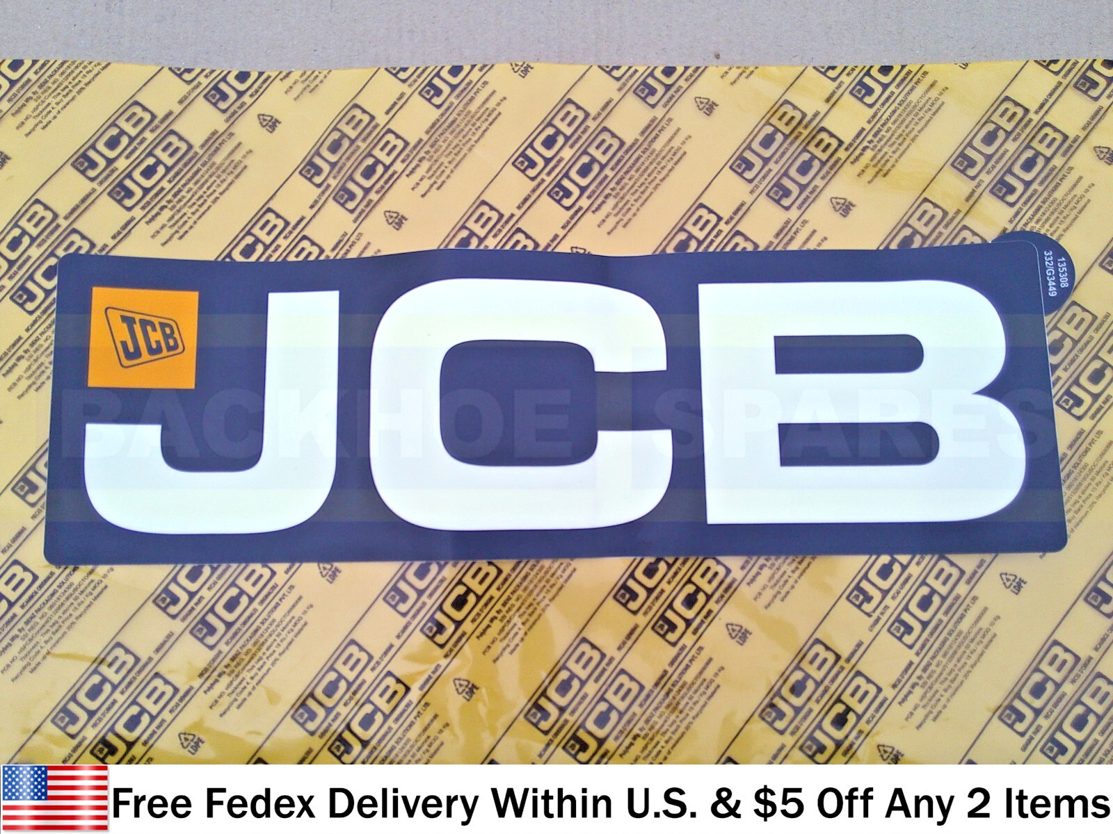 JCB PARTS - GENUINE JCB DECAL STICKER 435 x 135 MM (17.1