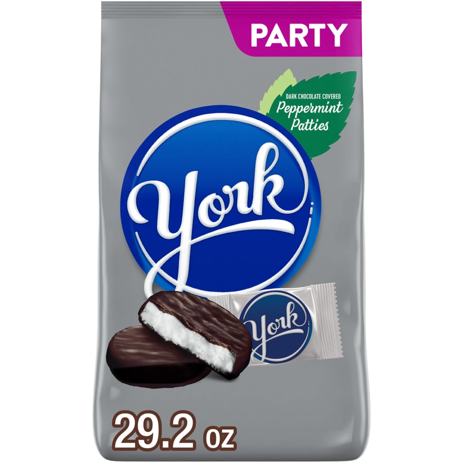 YORK Dark Chocolate Peppermint Patties Candy Bulk Party Pack 29.2 oz
