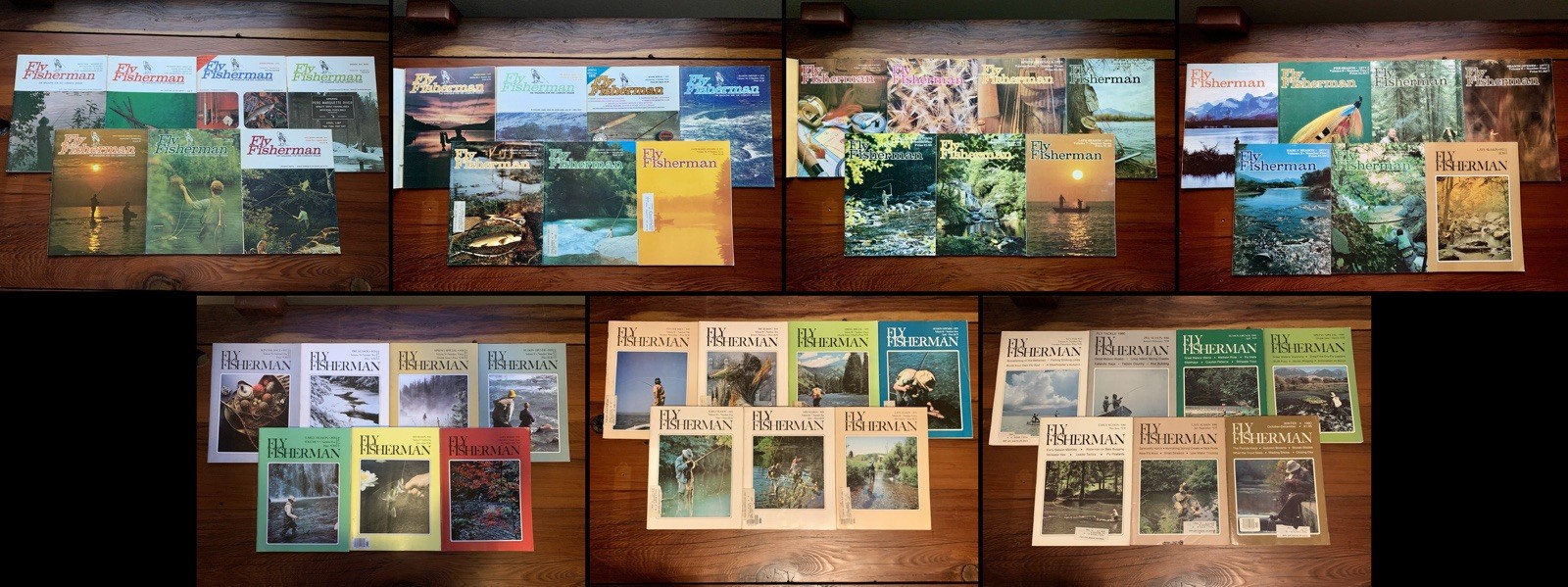 Vintage Fly Fisherman Magazine Lot 1974-1980 Volumes 5-11 Complete Trout Tying