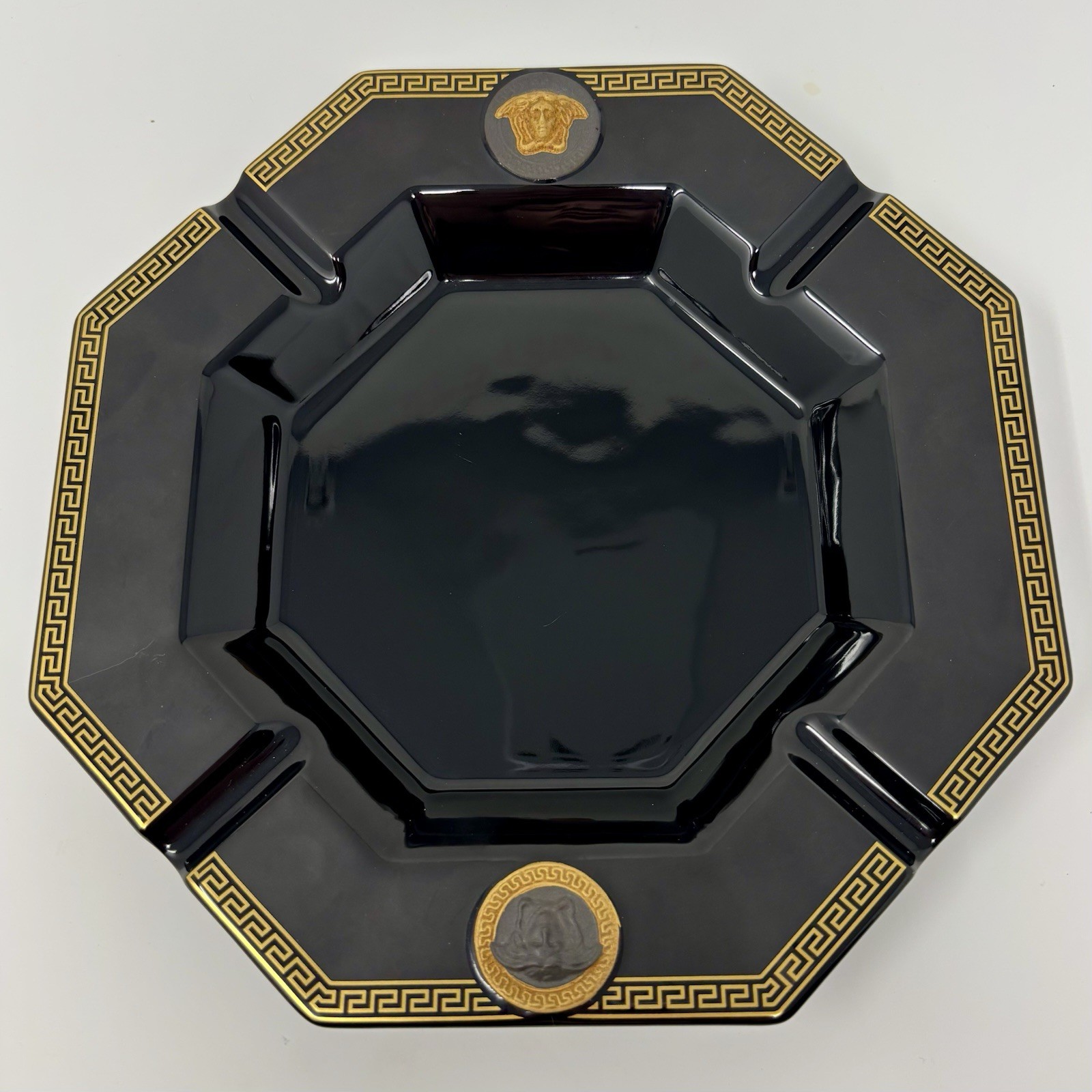 Versace Ashtray Cigar Medusa Black Vintage Rosenthal Gorgona Large