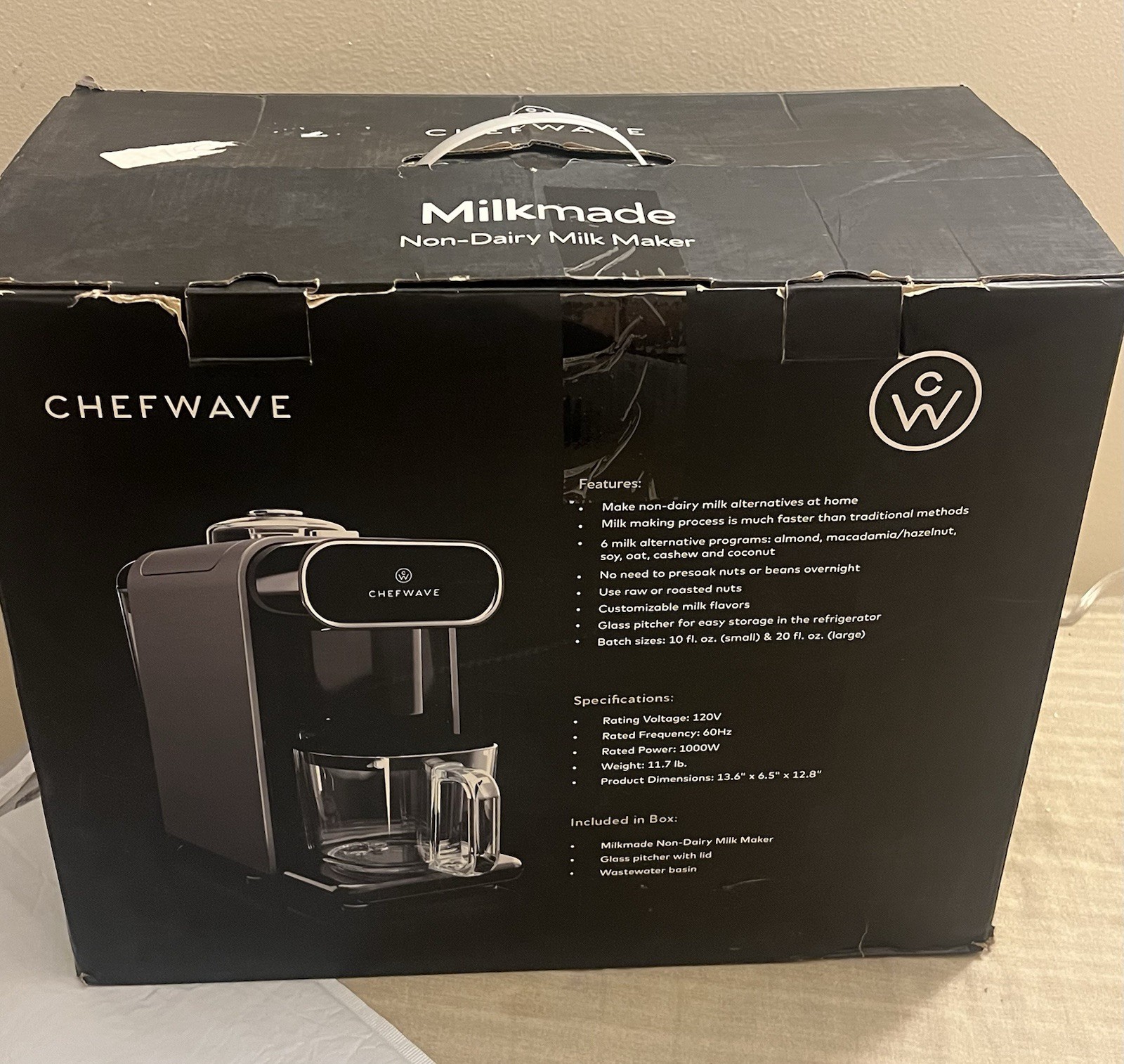ChefWave Milkmade Vegan Dairy Free Nut Milk Maker with 6 Plant Based Programs.