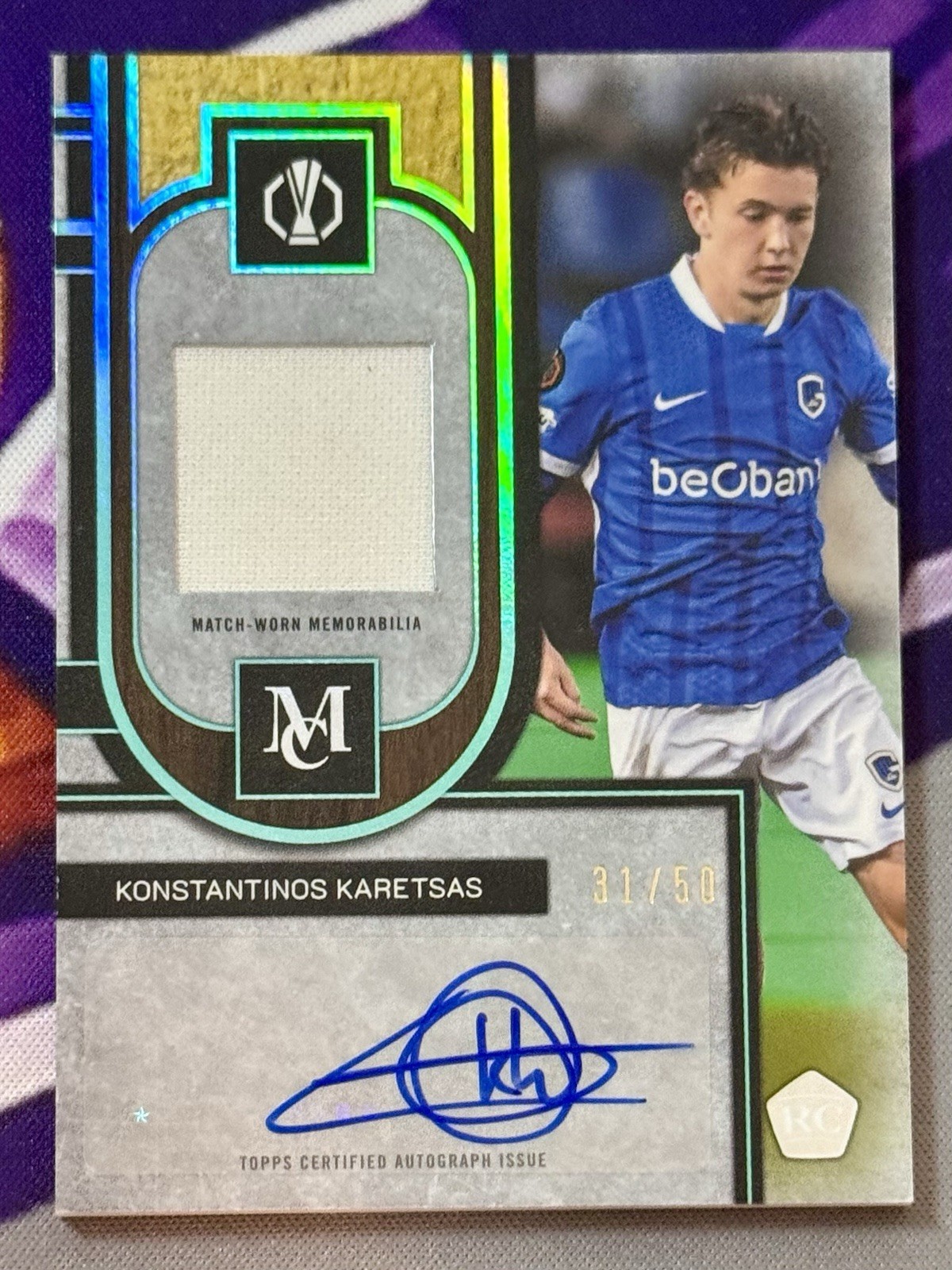 2025-26 Topps Museum Konstantinos Karetsas Turquoise /50 SSP RELIC AUTO RC 2025-26 Topps Museum Konstantinos Karetsas Turquoise /50 SSP RELIC AUTO RC