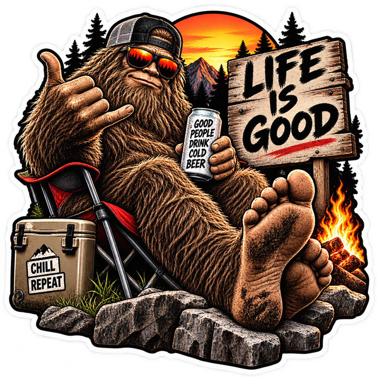 (2) Bigfoot Life us Good Vinyl Stickers Decal Custom Waterproof  Laptop