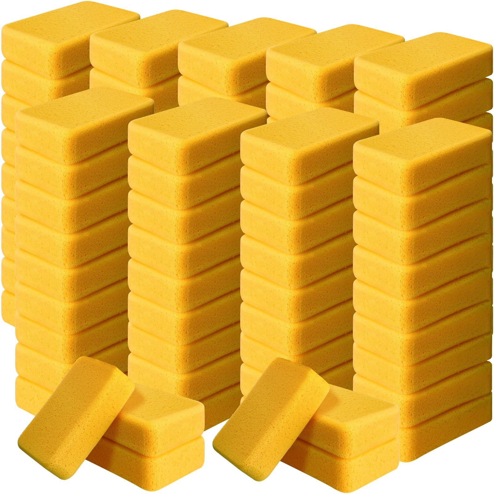 Tioncy 84 Pcs Large Car Cleaning Foam Sponge Bulk Commercial Yellow