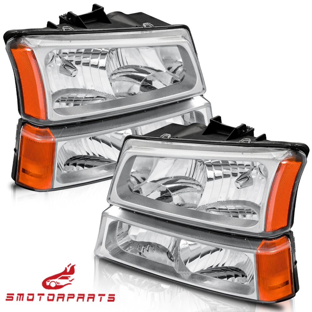 For 2003-2006 Chevy Silverado 1500 2500 HD 3500 Chrome Housing Headlights