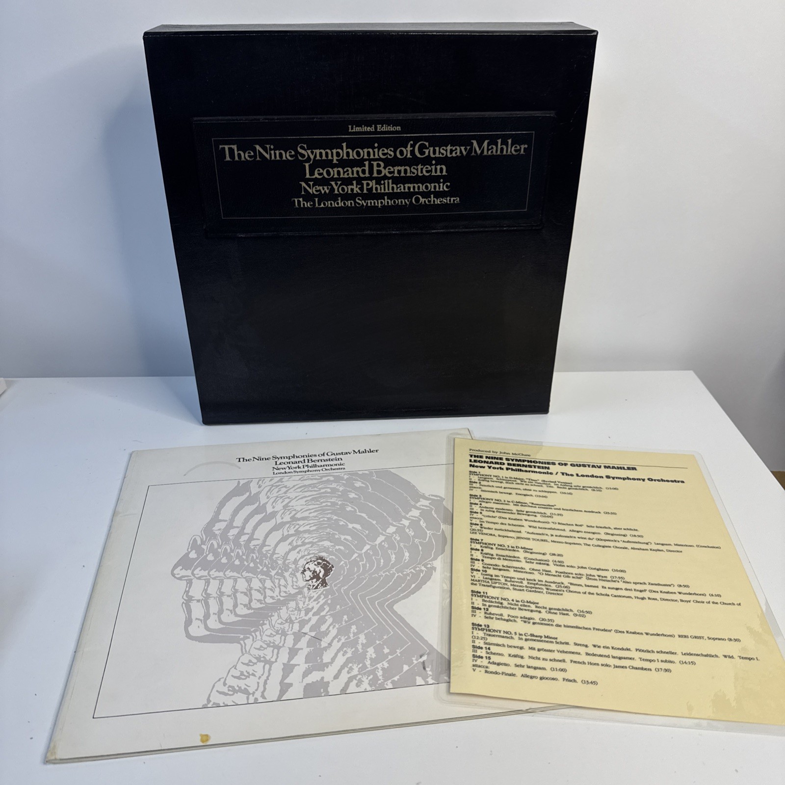 GUSTAV MAHLER Bernstein NINE SYMPHONIES NYP/LSO LP VINYL GMS 765 Limited Edition