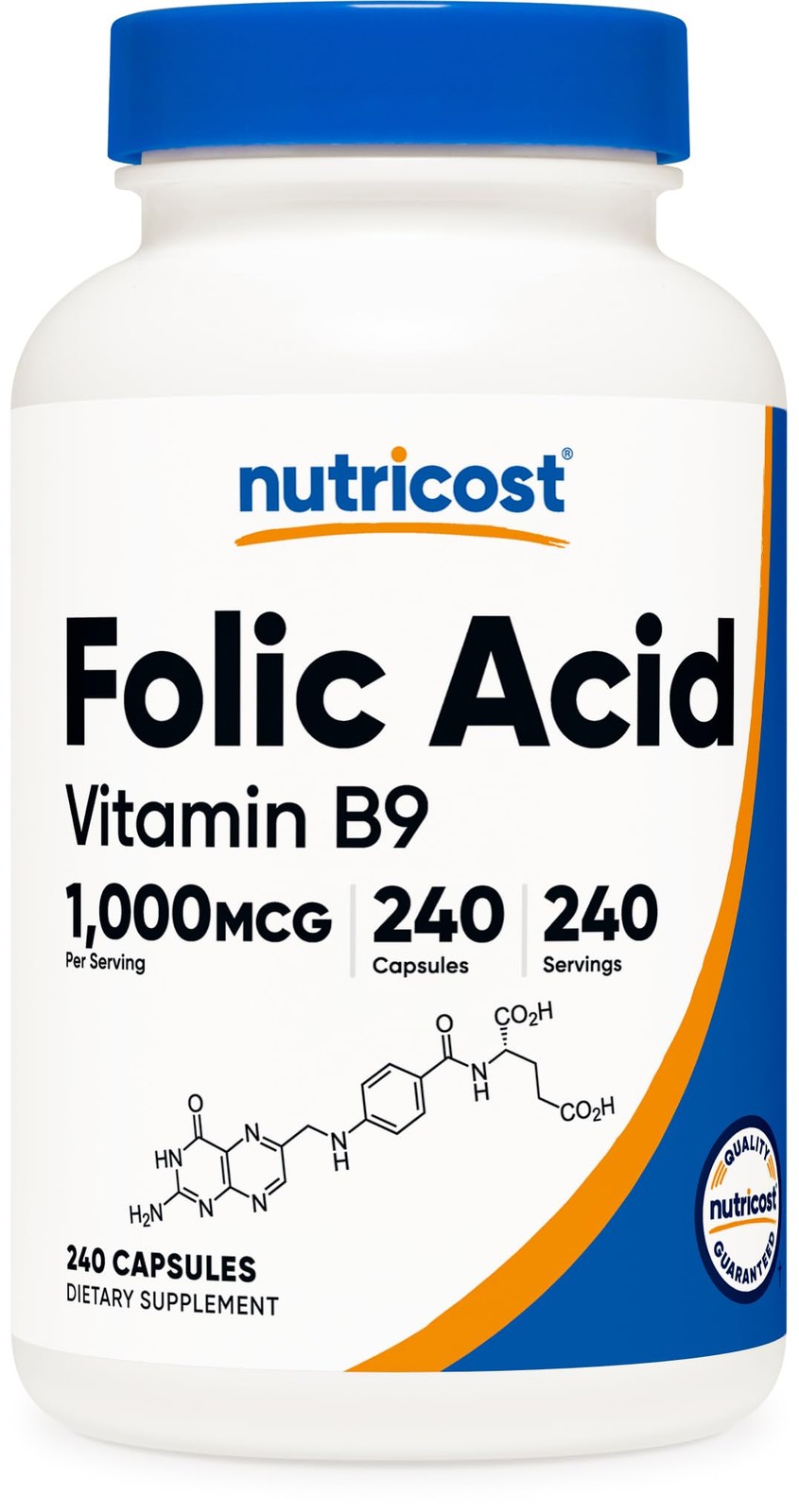 Nutricost Folic Acid Vitamin B9 1000 mcg, 240 Capsules Nutricost Folic Acid Vitamin B9 1000 mcg, 240 Capsules