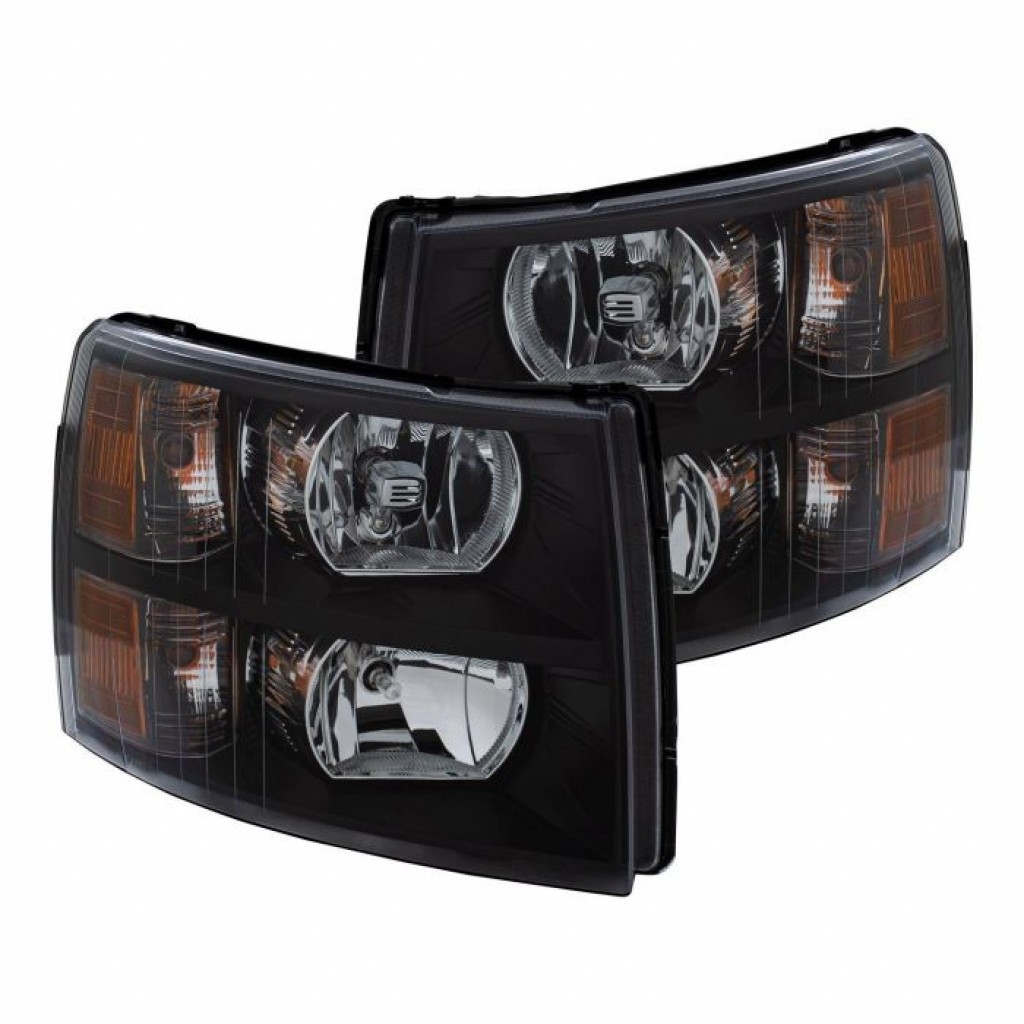 ANZO For Chevy Silverado 1500/3500 Classic 2007 Crystal Headlights -Black
