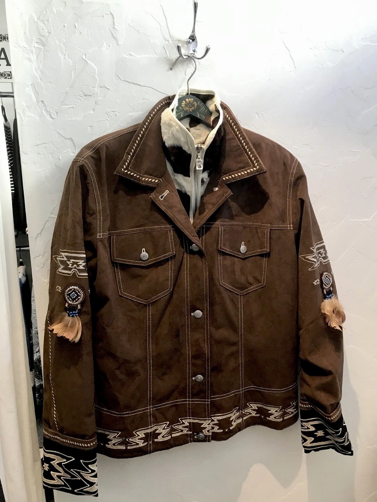 Bogner Vintage Ski Jacket With Beads & Feathers