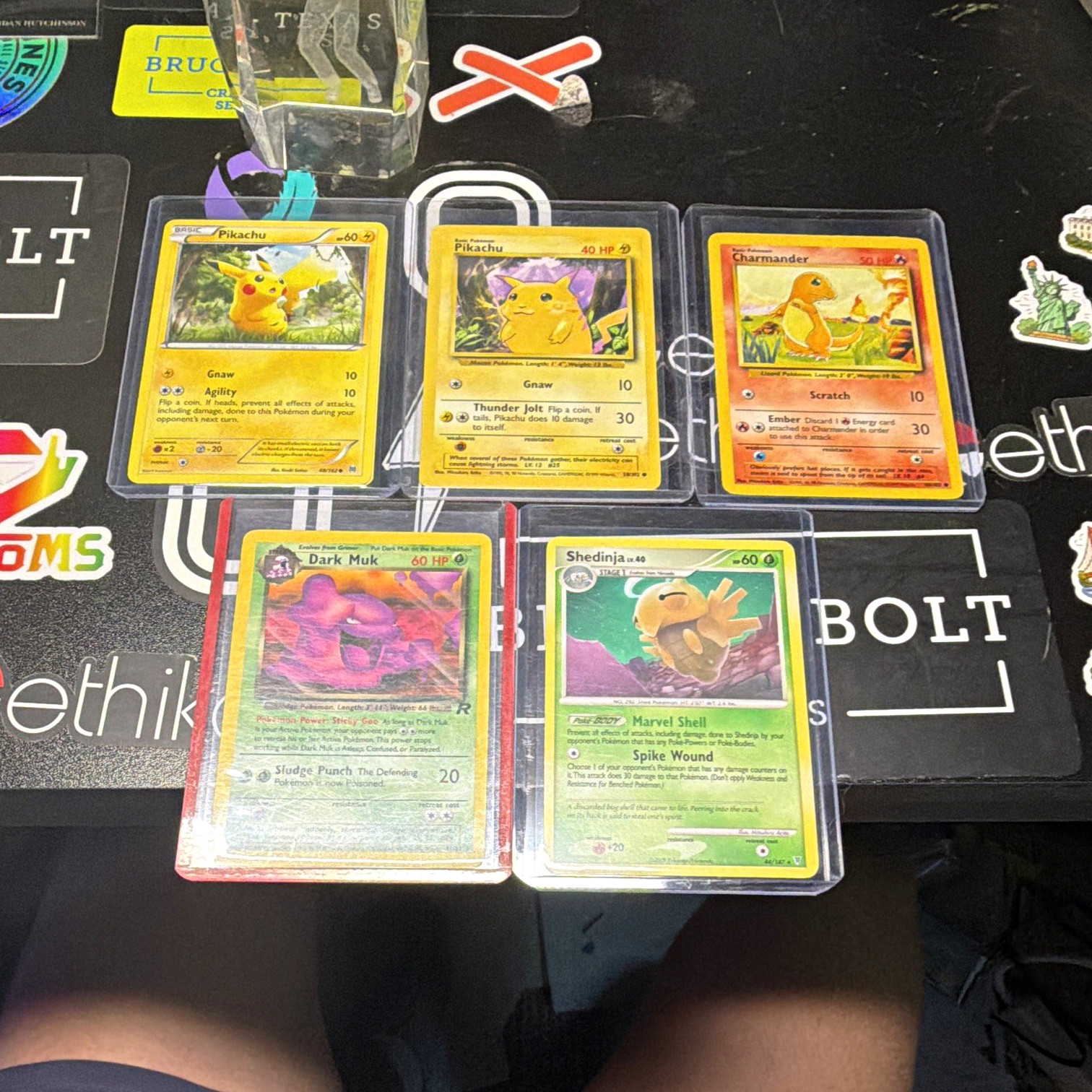 Pokémon TCG 1st Edition Lot of 5: Pikachu, Charmander, Dark Muk, Shedinja