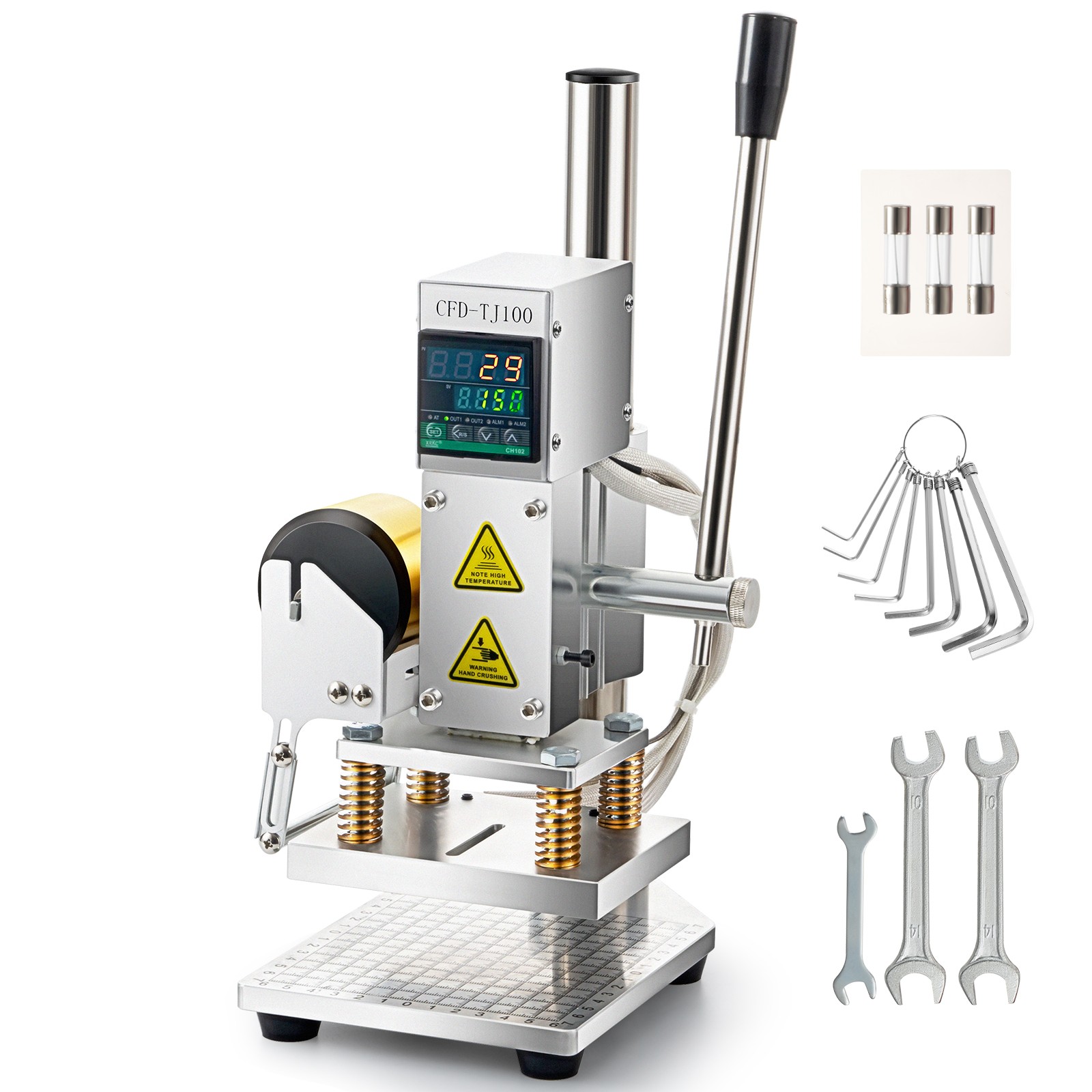 110V Upgraded Hot Foil Stamping Machine 10x13cm Leather Bronzing Pressure Mark