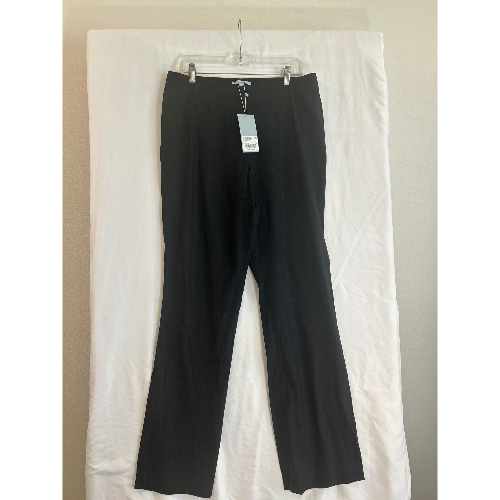 Antonio Melani NWT Kendall Black Linen Pants Straight Leg CareerCore MSRP $129