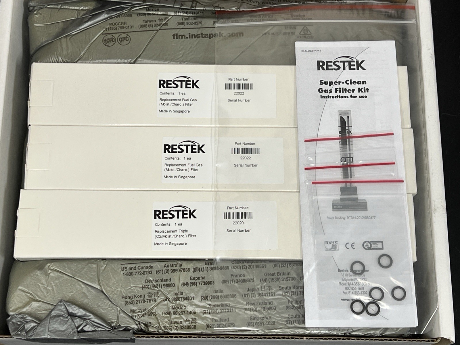 Restek Super Clean Gas Filter Bundle Kit NEW/OPEN BOX/UNUSED P/N: 22031