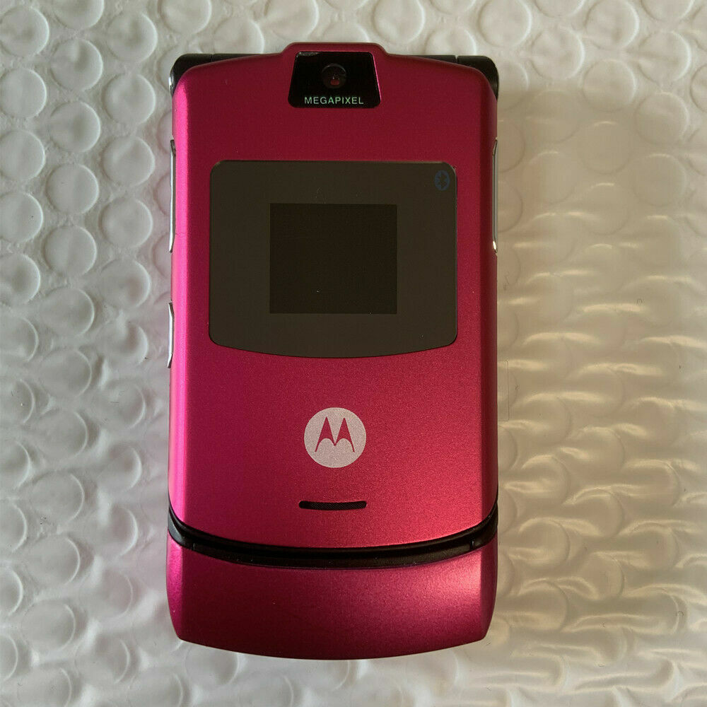 Original Motorola RAZR V3 Unlocked Flip GSM Bluetooth Loudspeaker Mobile Phone