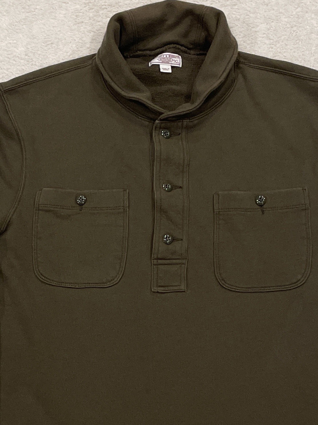 Wallace & Barnes Heritage Fleece Mock-Neck Pullover Sweatshirt Green Size XL Wallace & Barnes Heritage Fleece Mock-Neck Pullover Sweatshirt Green Size XL