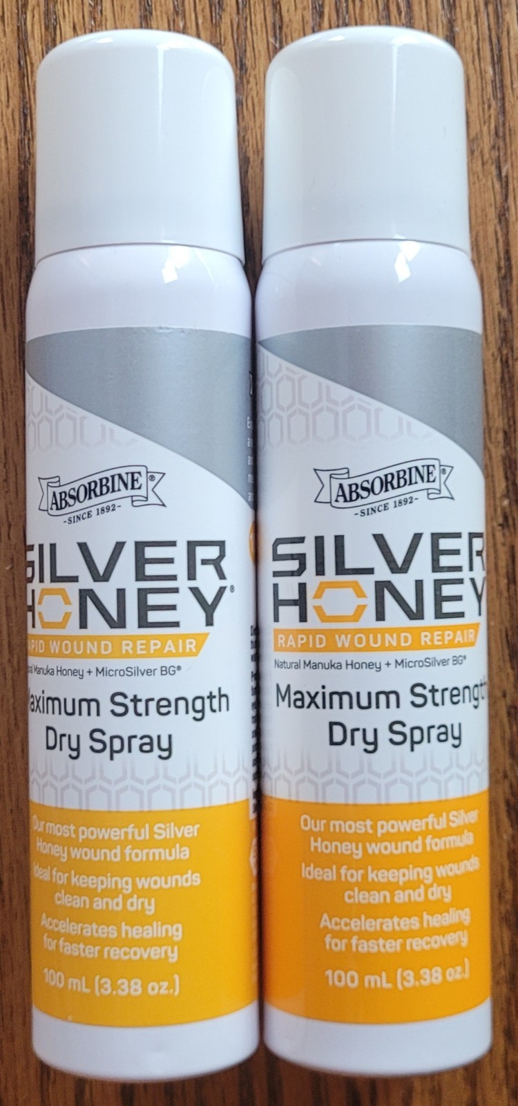 2x Absorbine Silver Honey Rapid Wound Repair Max Strength Dry Spray 
