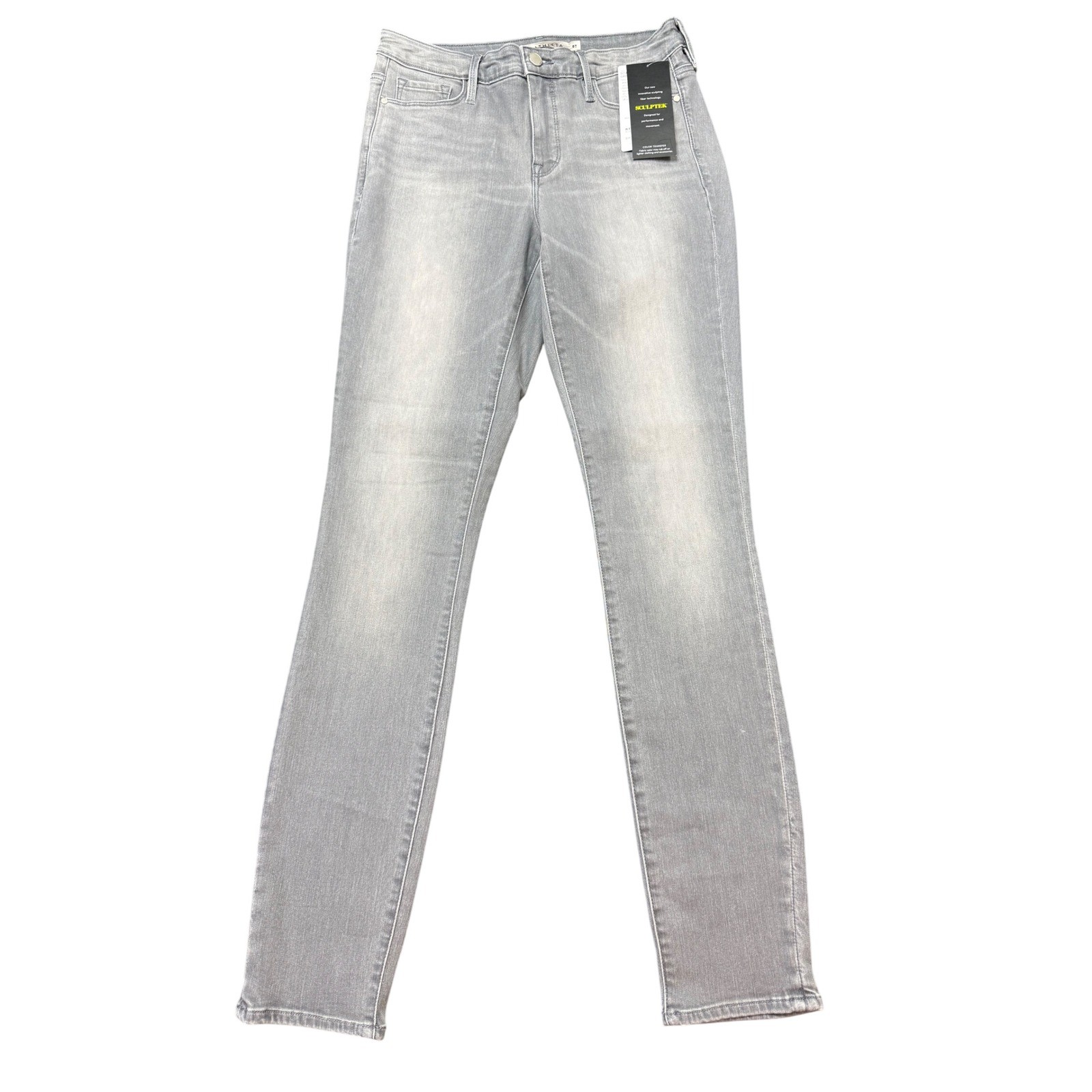 Athleta Sculptek Skinny Jeans Womens 8T Grey NWT Reflective Performance Denim