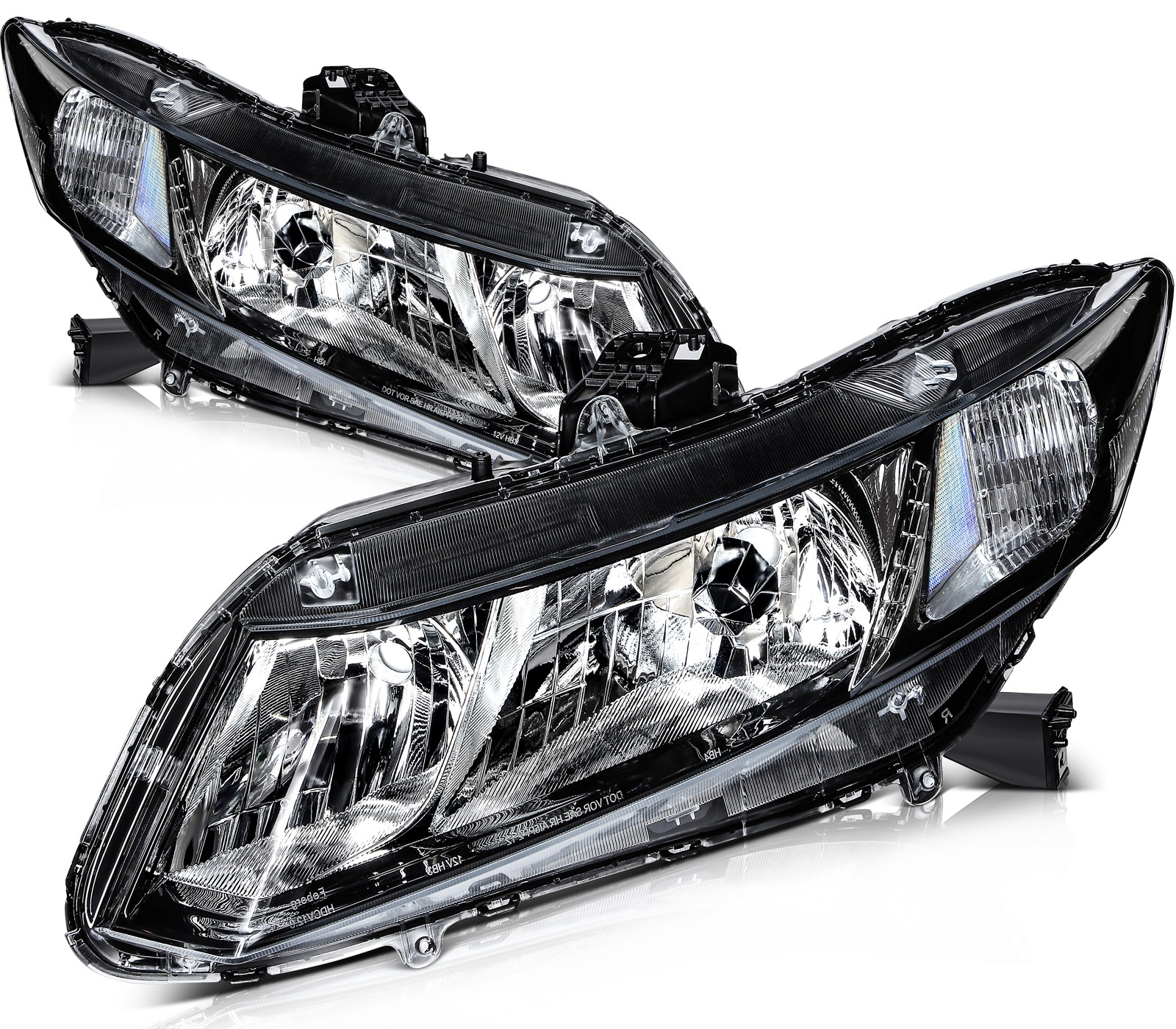 Pair Headlights Assembly For Honda Civic 2012-2015 2Dr Coupe 4Dr Sedan LH+RH Pair Headlights Assembly For Honda Civic 2012-2015 2Dr Coupe 4Dr Sedan LH+RH