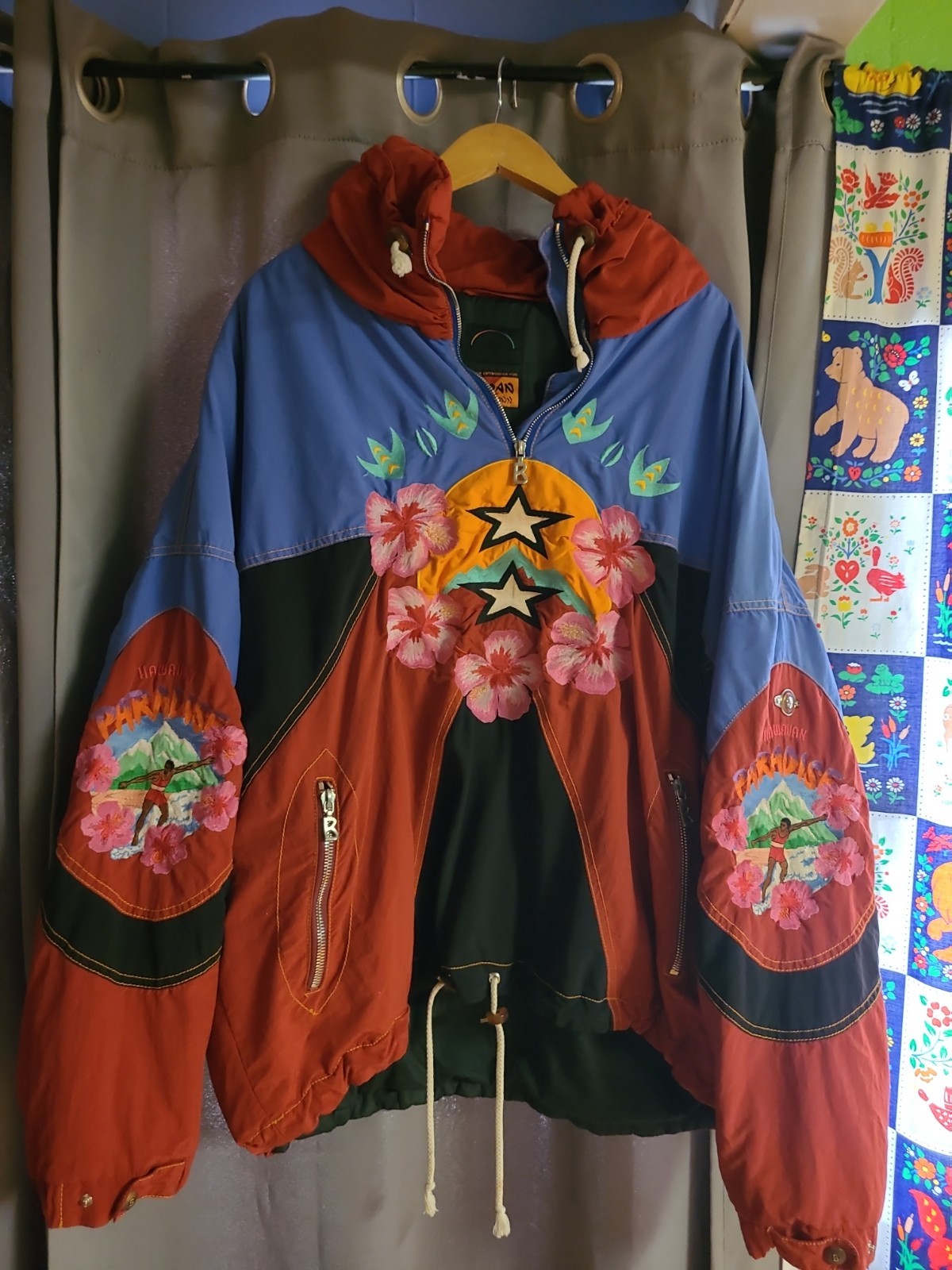 Rare 80s Vintage Bogner Goan Thylmann Embroidered Jacket Hawaiin Surf Men\'s XL Rare 80s Vintage Bogner Goan Thylmann Embroidered Jacket Hawaiin Surf Men\'s XL
