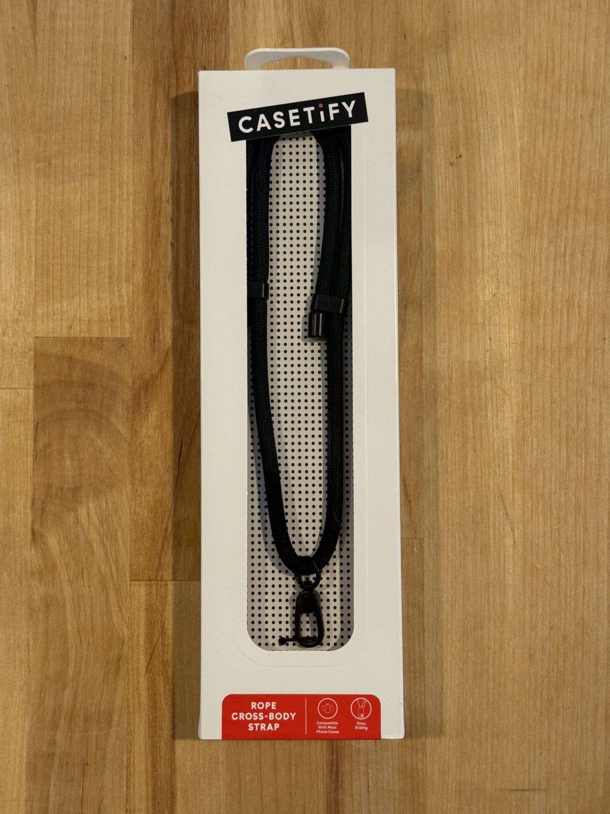 CASETiFY Rope Cross-body Strap Compatible w/ Most Cell Phone Cases Black NEW 8mm