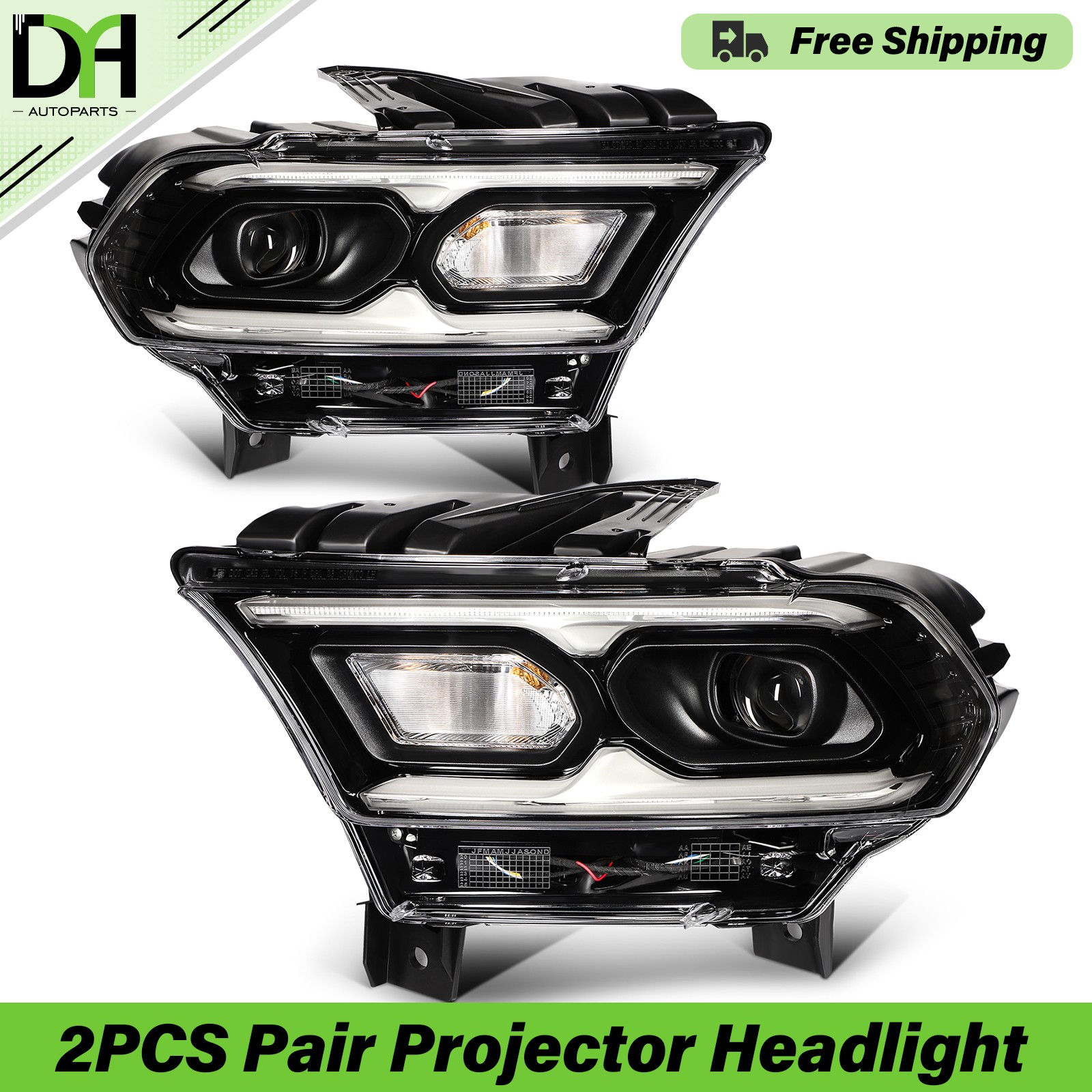 PAIR/2PCS Halogen Signal LED DRL Headlights W/ Bulbs For Dodge Durango 2021-2024 PAIR/2PCS Halogen Signal LED DRL Headlights W/ Bulbs For Dodge Durango 2021-2024