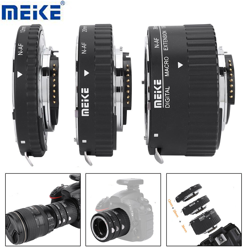Meike MK-N-AF Auto Focus Macro Extension Tube 12mm+20mm+36mm for Nikon F mount Meike MK-N-AF Auto Focus Macro Extension Tube 12mm+20mm+36mm for Nikon F mount