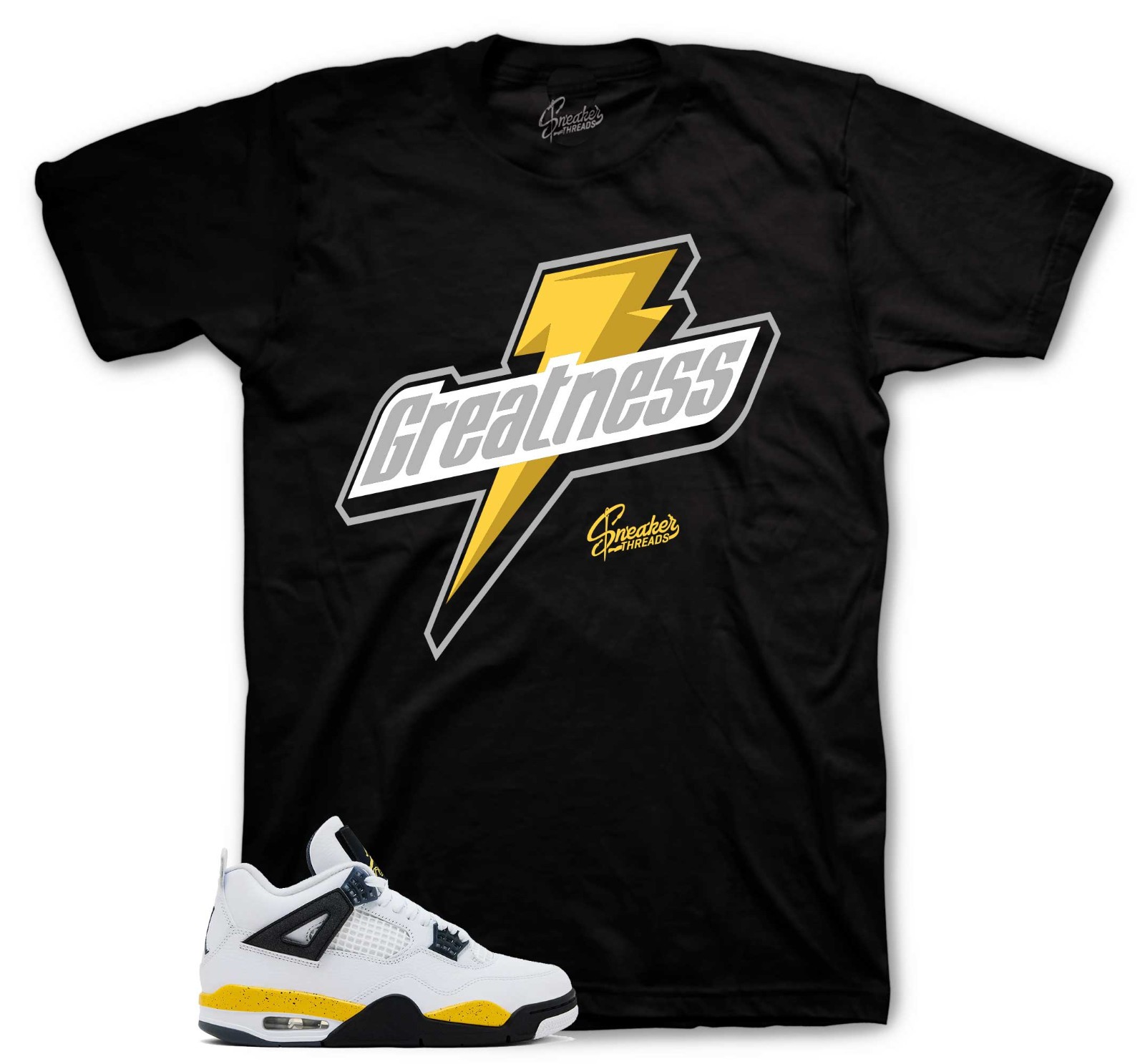 T-Shirt To Match AJ Retro 4 Tour Yellow 2026 Shoes - Greatness Sneaker Tees