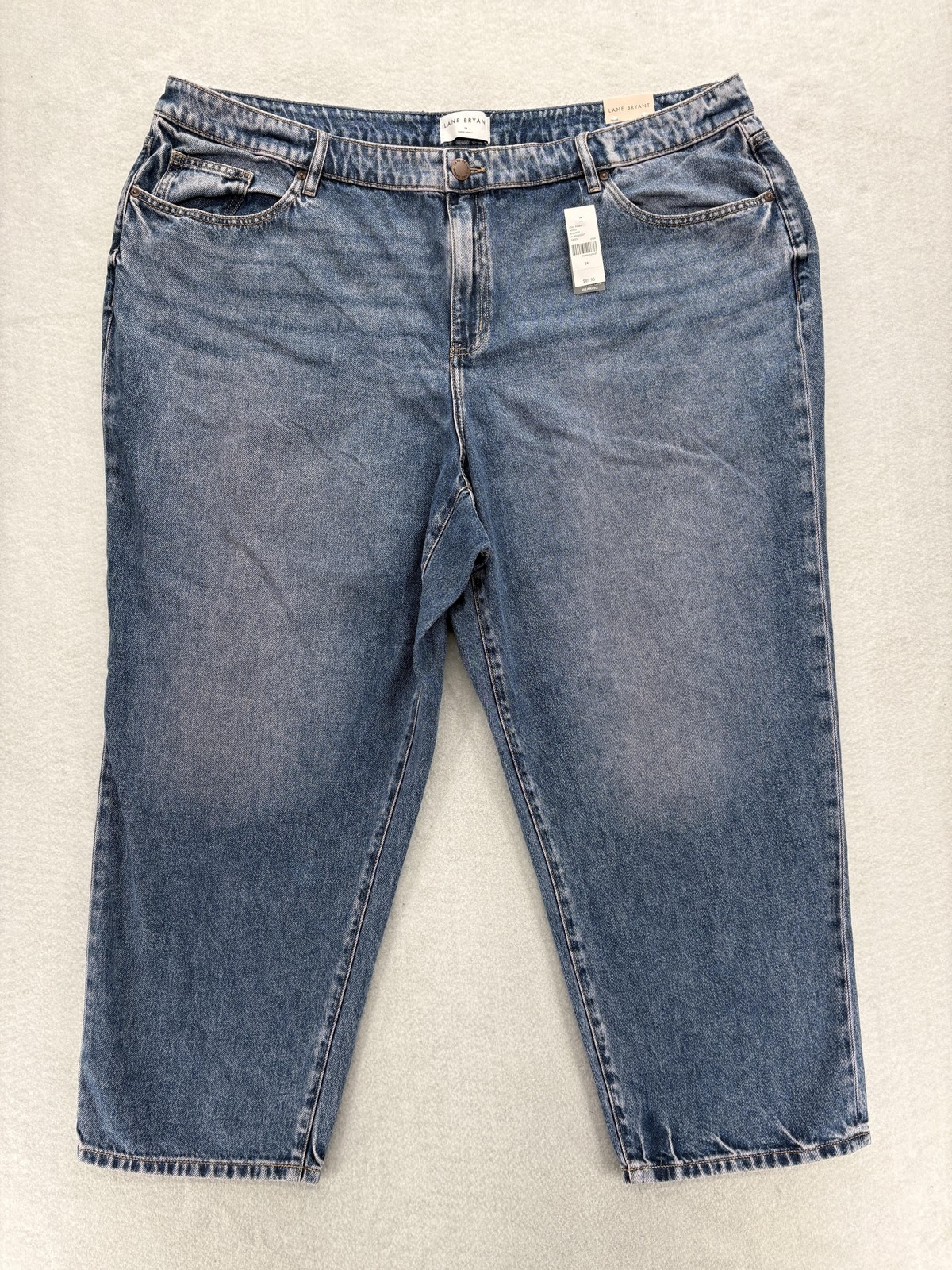 Lane Bryant Boyfriend Jeans Womens 24 Plus Blue Mid Rise Relaxed Crop Denim NWT