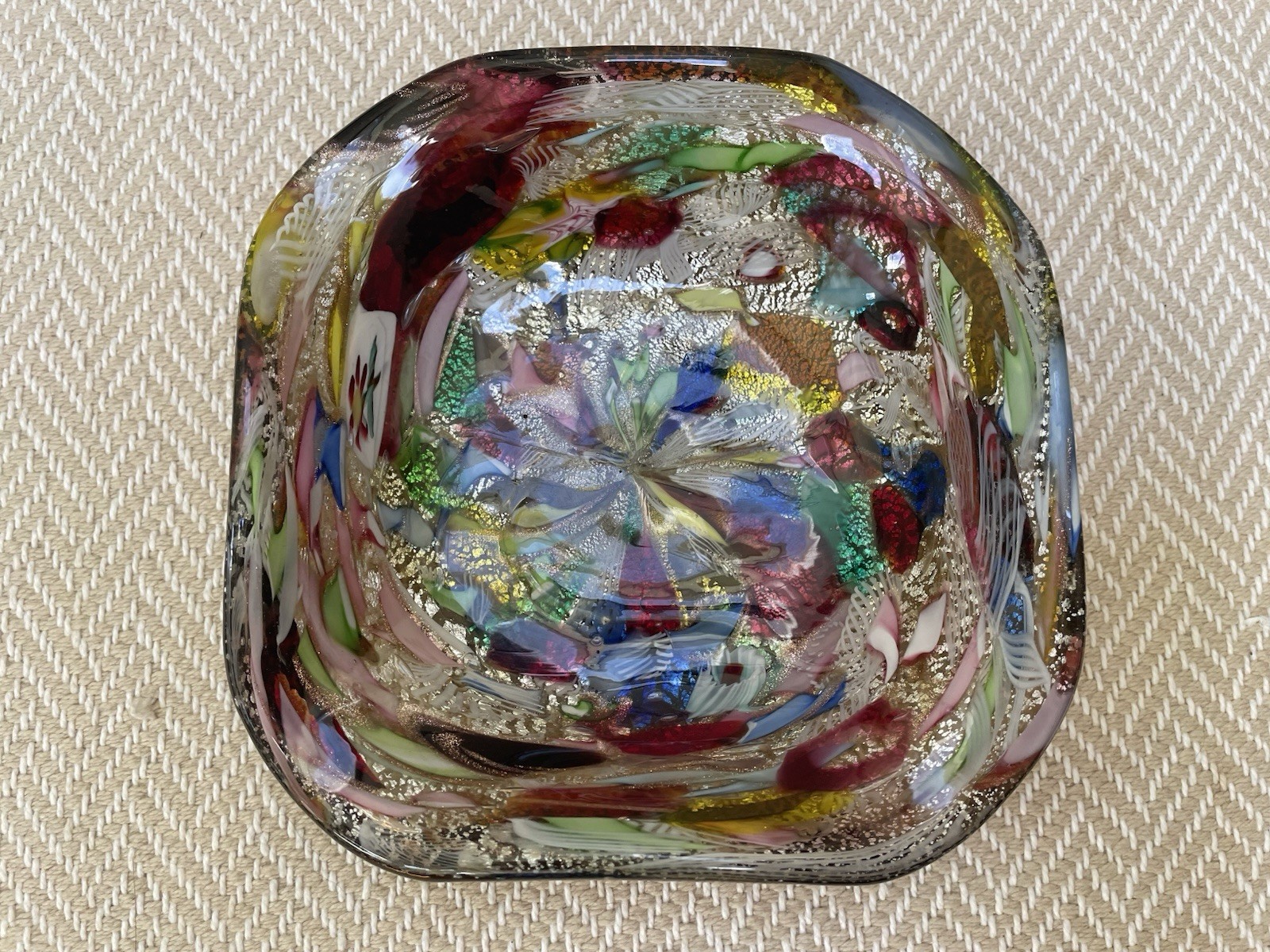 Vintage Murano Glass Art Tutti Frutti Bowl Italy