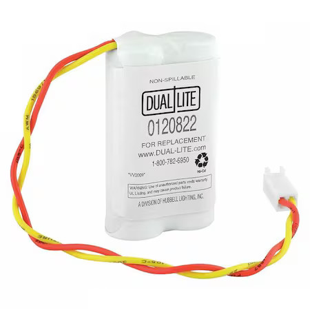 Dual-Lite Batt-Pack 2 Cell Aa 600Ma Battery, Nickel Cadmium, 600Mah, 2.4Vdc