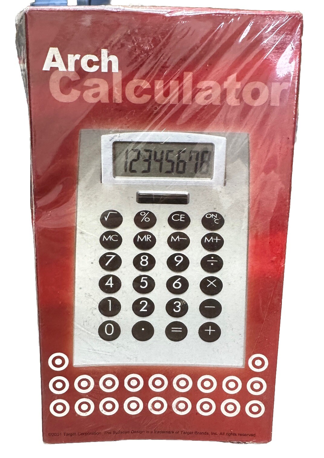 Vintage Arch SOLAR Calculator from Target 2001 Silver in Sealed Box
